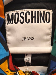 Moschino jeans multicolour bomber jacket size 44