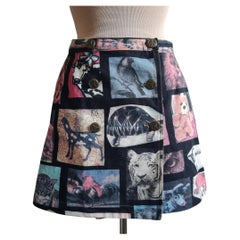 Jupe vintage Moschino en coton à motifs d'animaux, des années 1990
