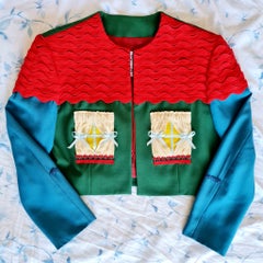 1990s Moschino Cheap and Chic multicoloured wool bolero jacket size 42 It