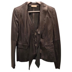 Emporio Armani by Giorgio Armani black leather jacket size 44