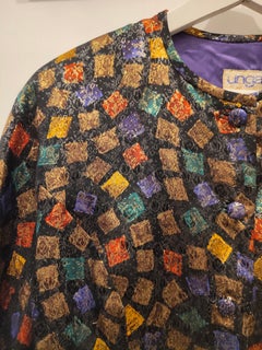 1990s Ungaro multicoloured glitter jacket size M