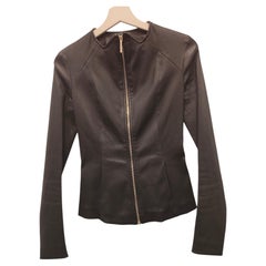 Chaqueta de cuero negra de Blancha de los años 90, talla XS