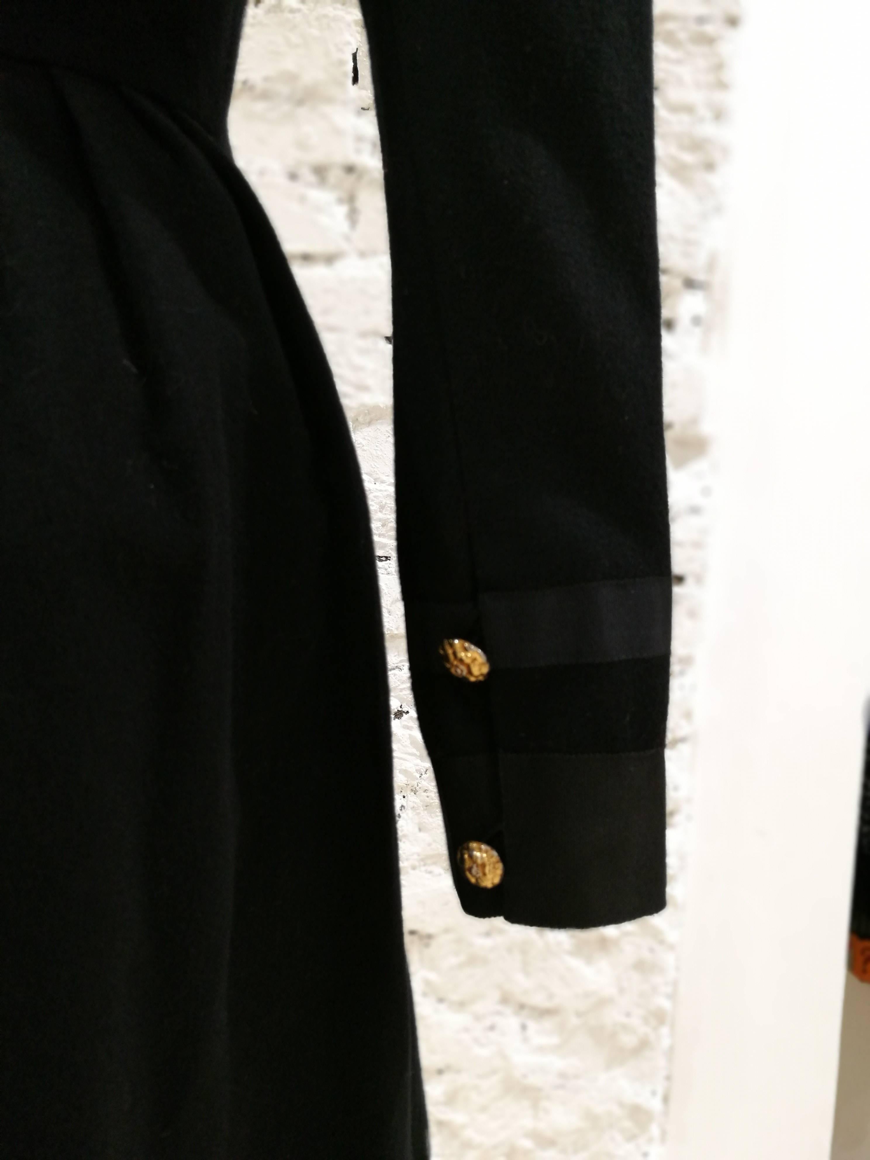 Chanel black wool gold tone bottons dress  In Excellent Condition In Capri, IT