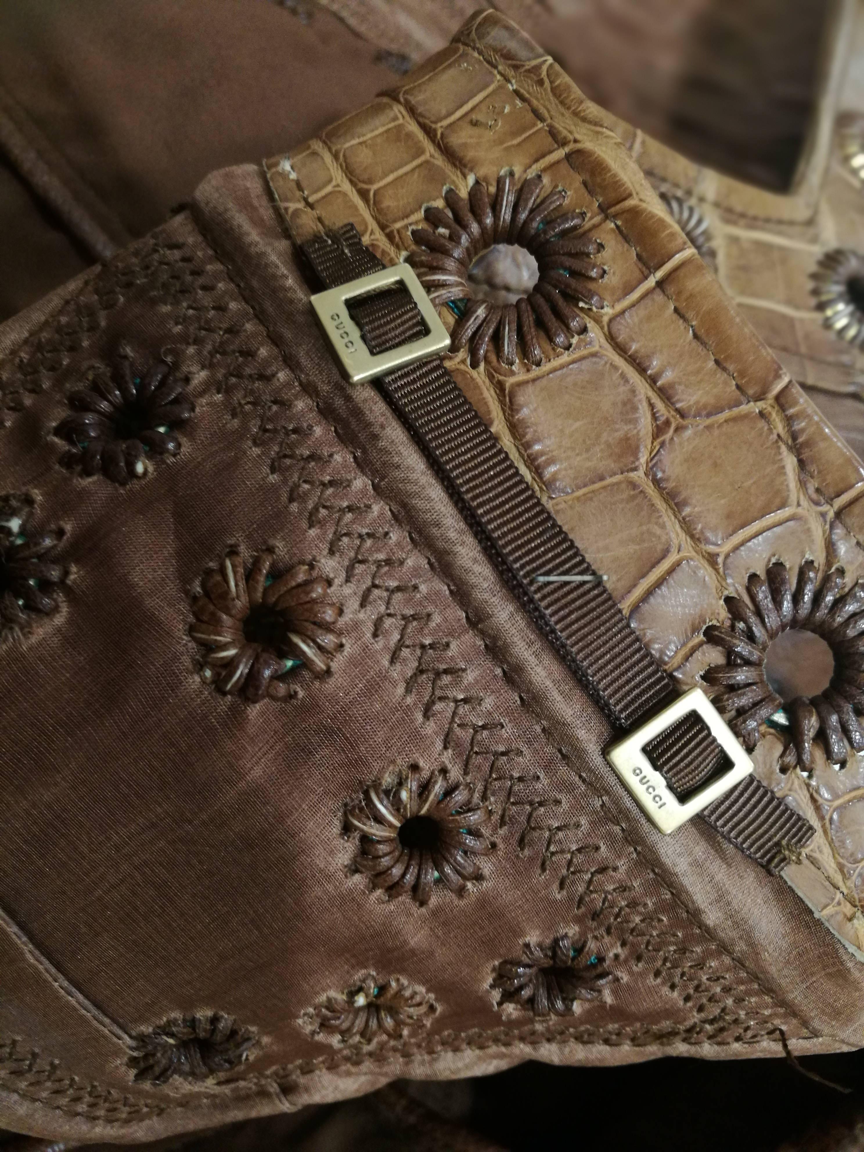 Unique Gucci by Tom Ford Crocodile and Ostrich Prototype Coat In New Condition In Capri, IT