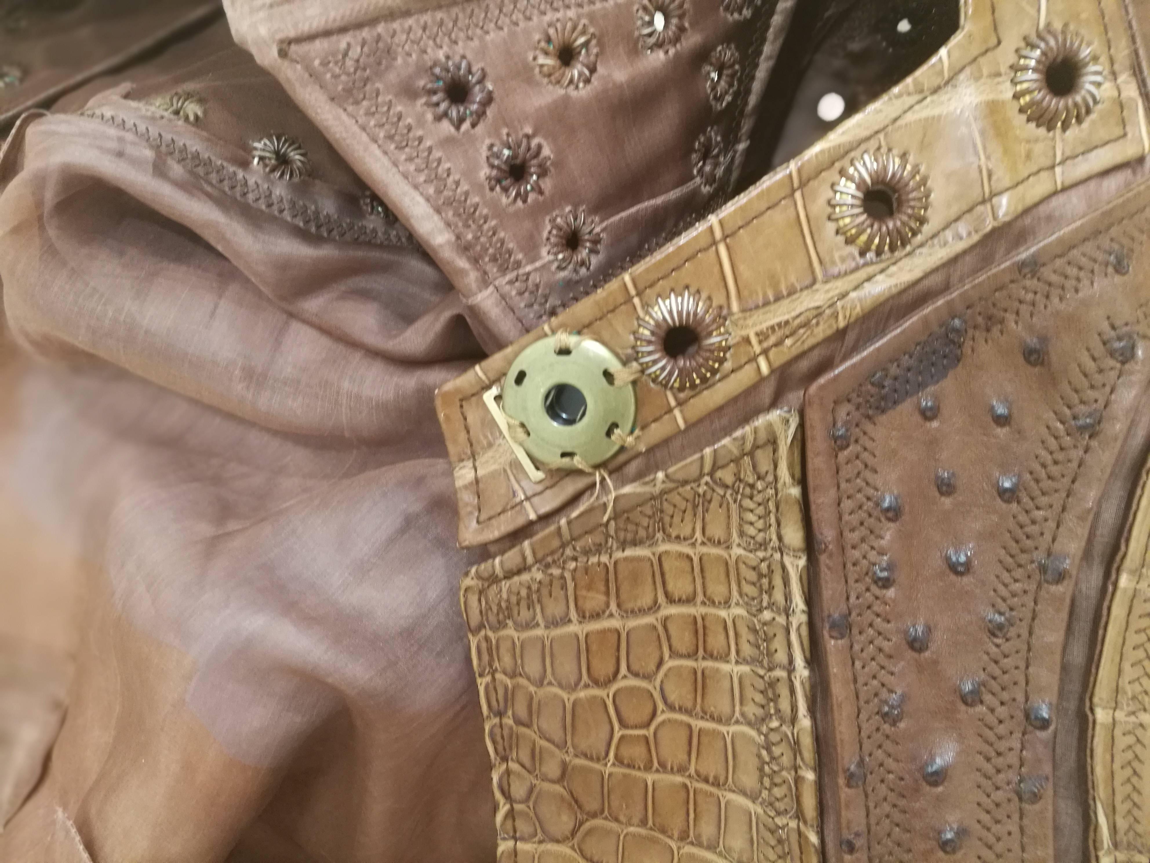 Women's Unique Gucci by Tom Ford Crocodile and Ostrich Prototype Coat