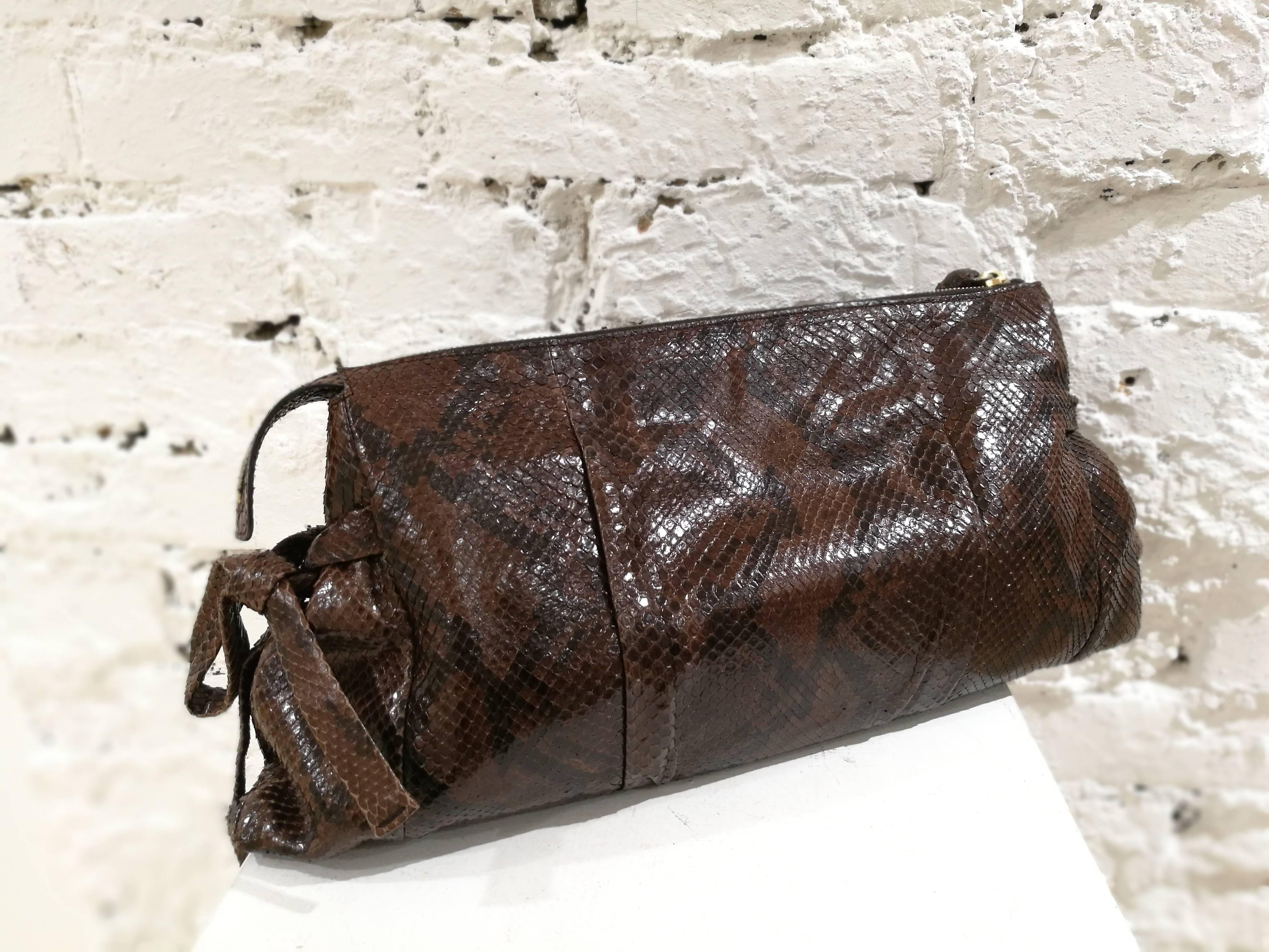 Black Gucci brown python bag For Sale