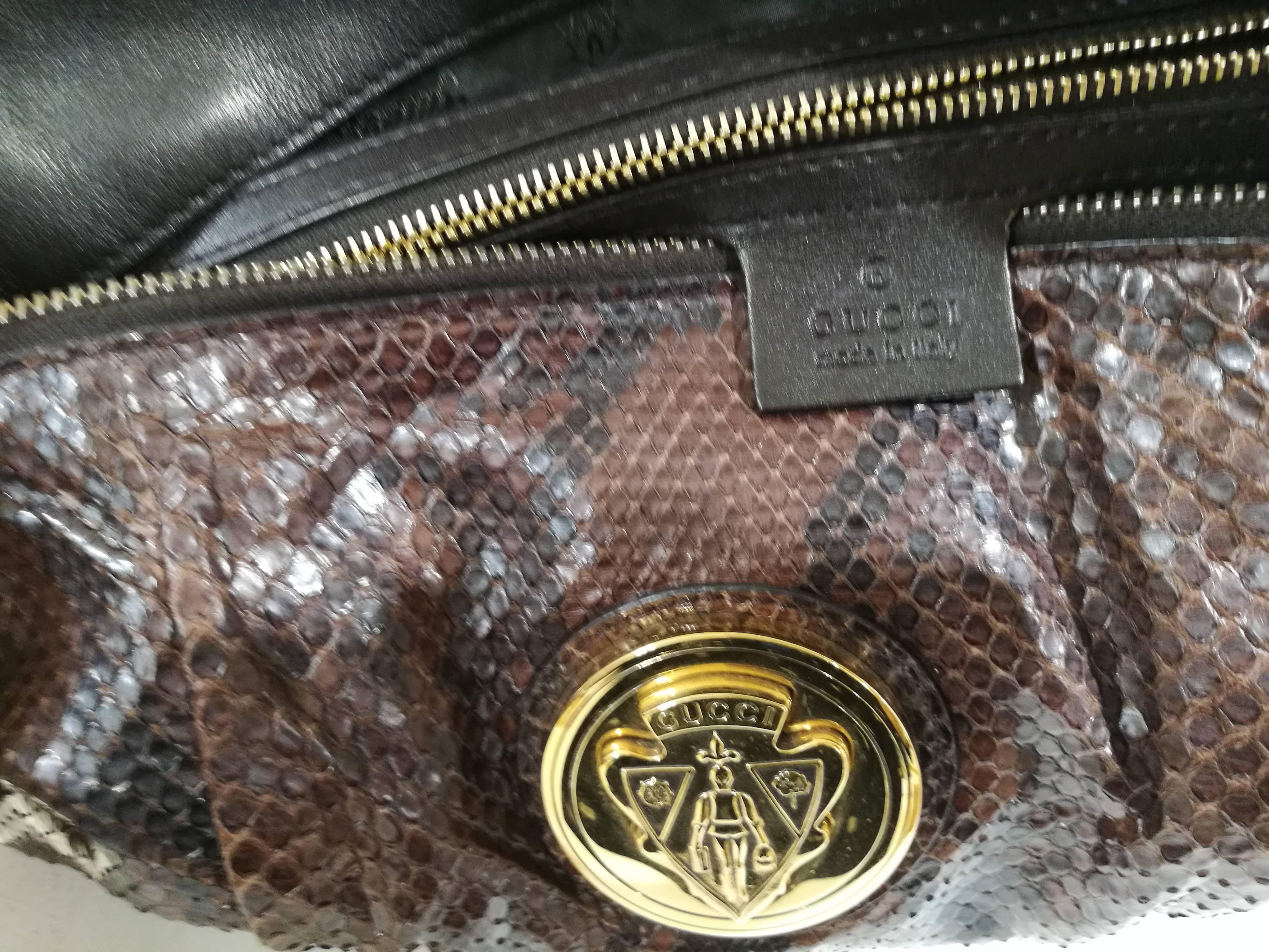 Gucci brown python bag In Good Condition For Sale In Capri, IT