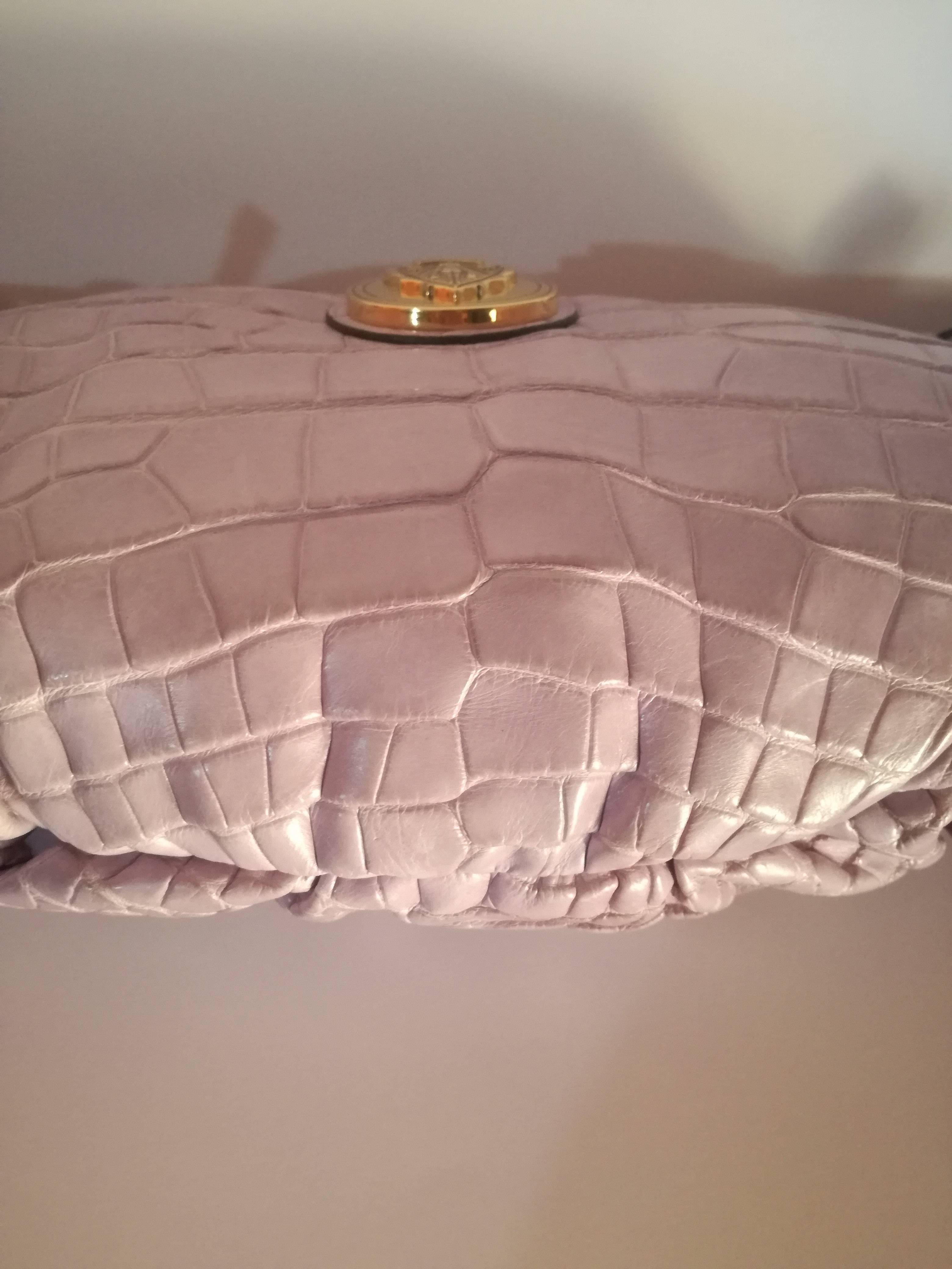 Women's or Men's 2008 Gucci unique limited edition crocodile leather hysteria pink bag