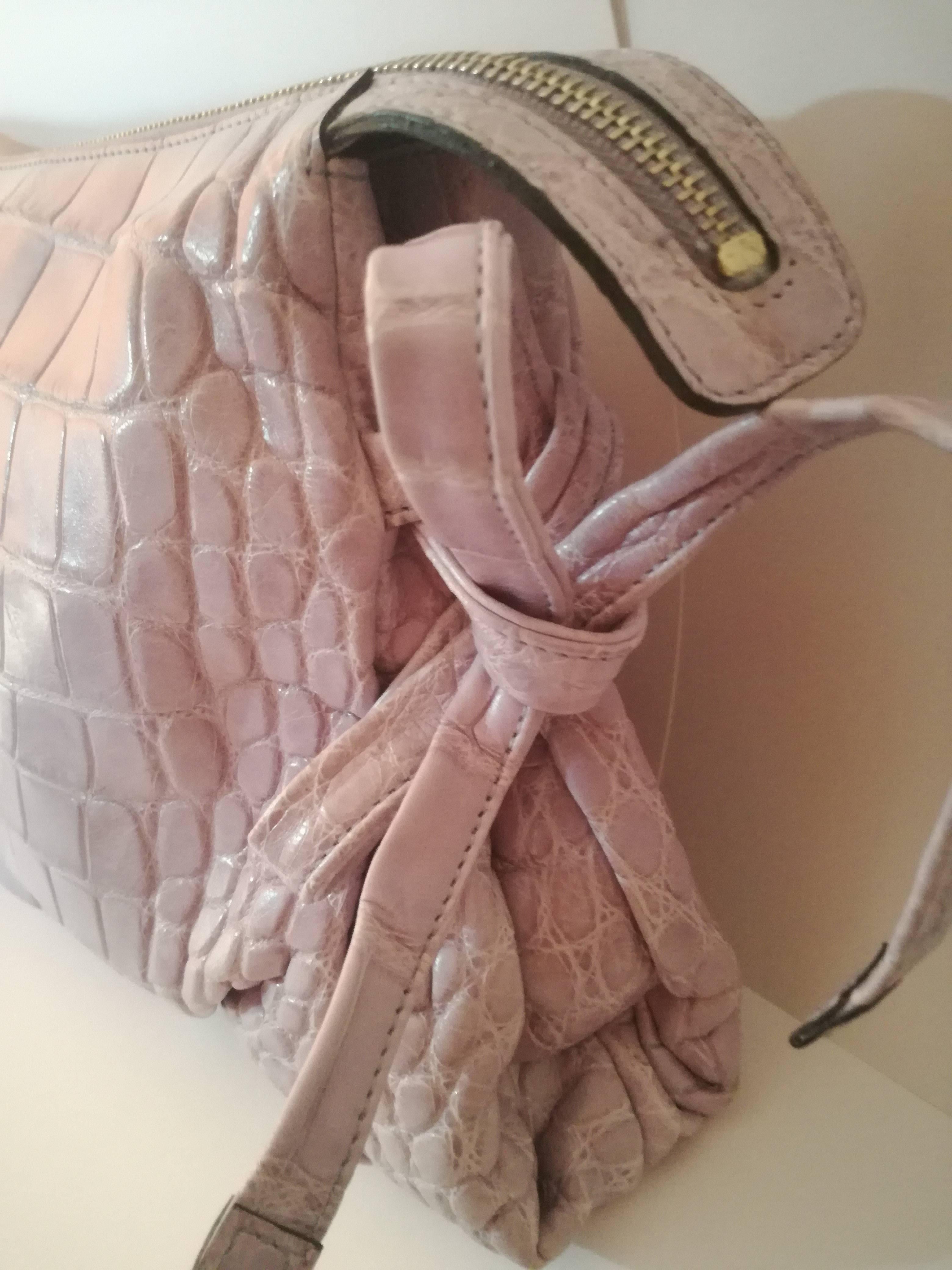 2008 Gucci unique limited edition crocodile leather hysteria pink bag 1