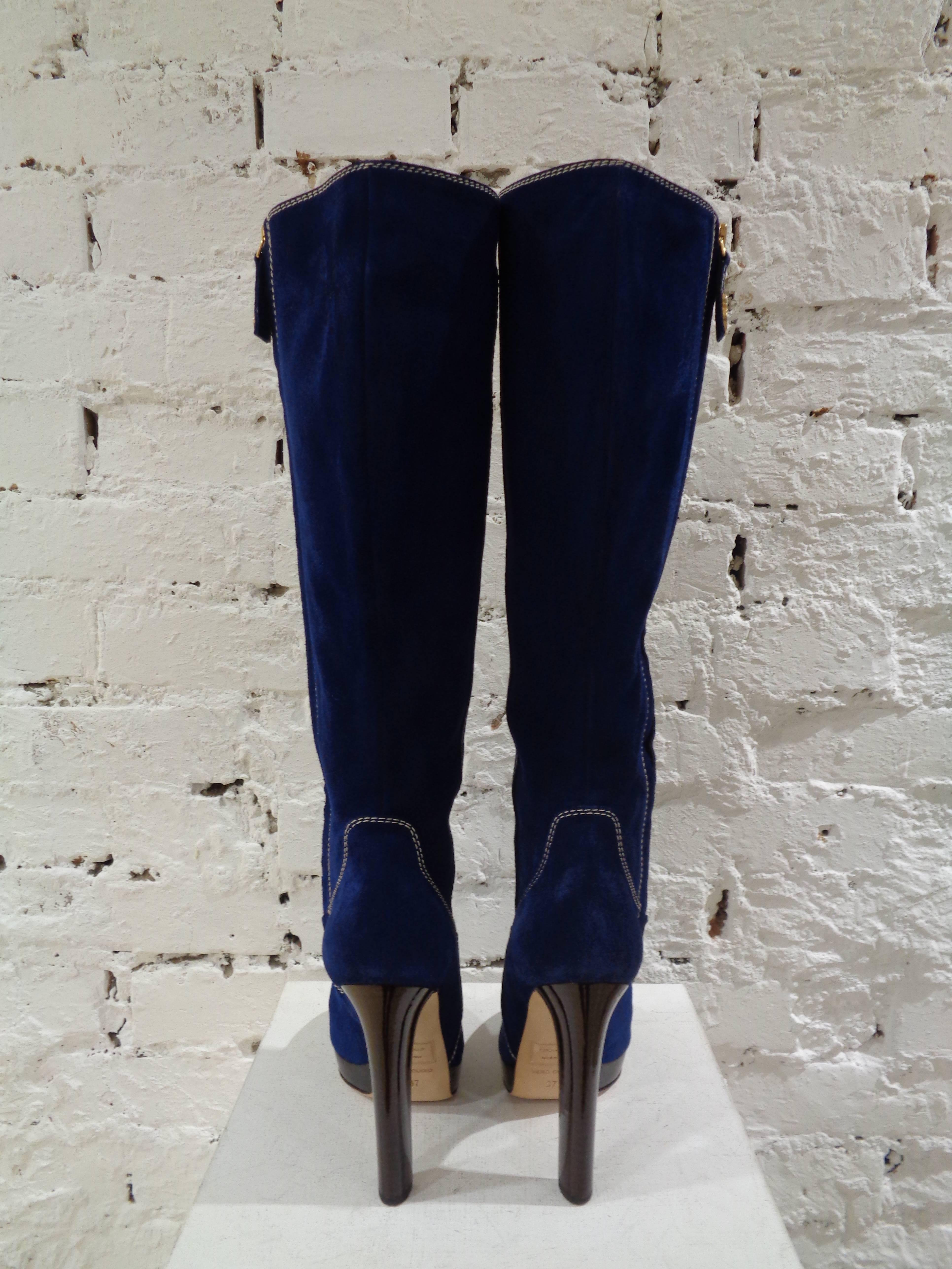 Women's Dsquared2 Blu velvet boots