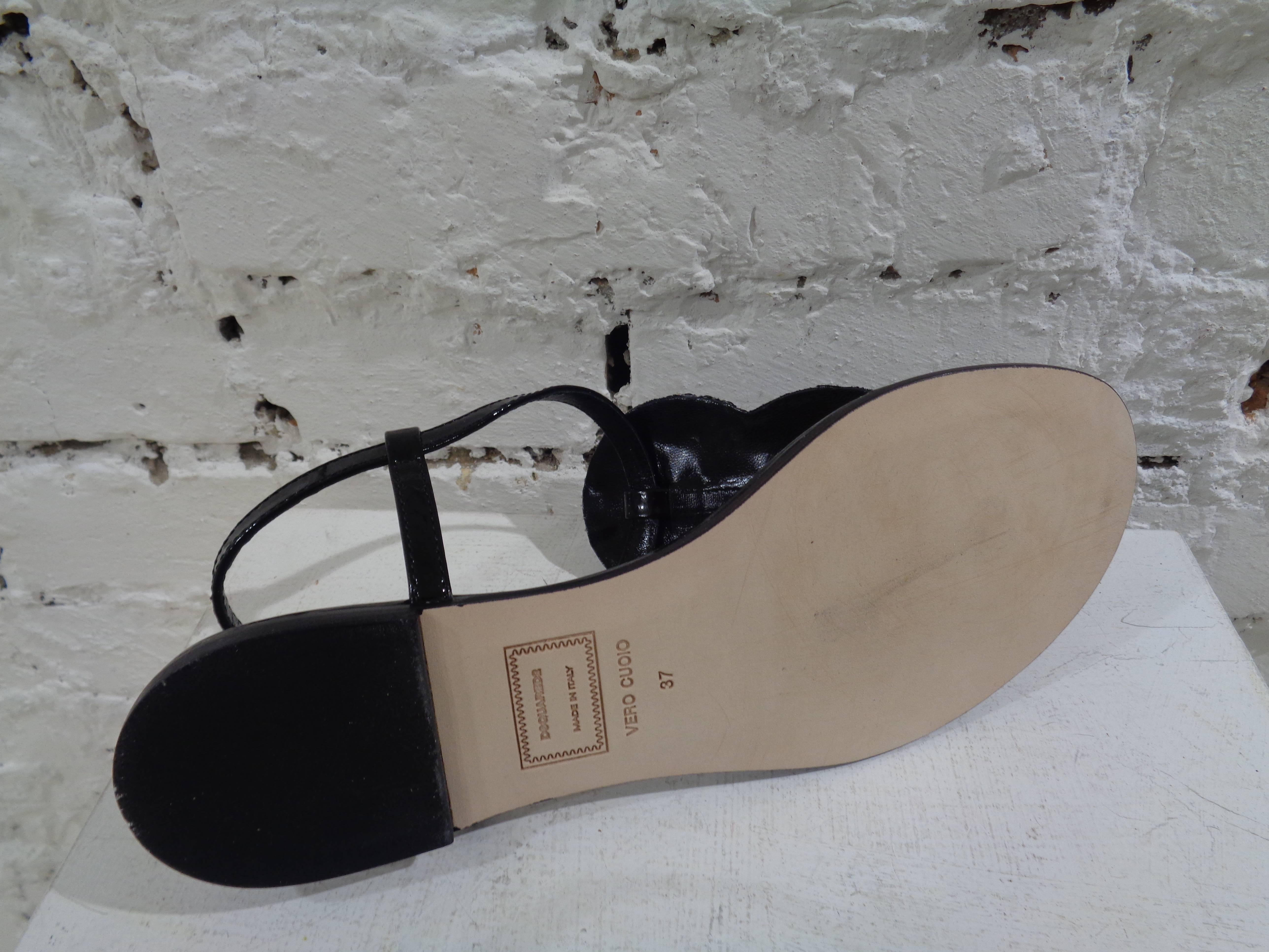 Dsquared2 Black leather embellished sandals 1