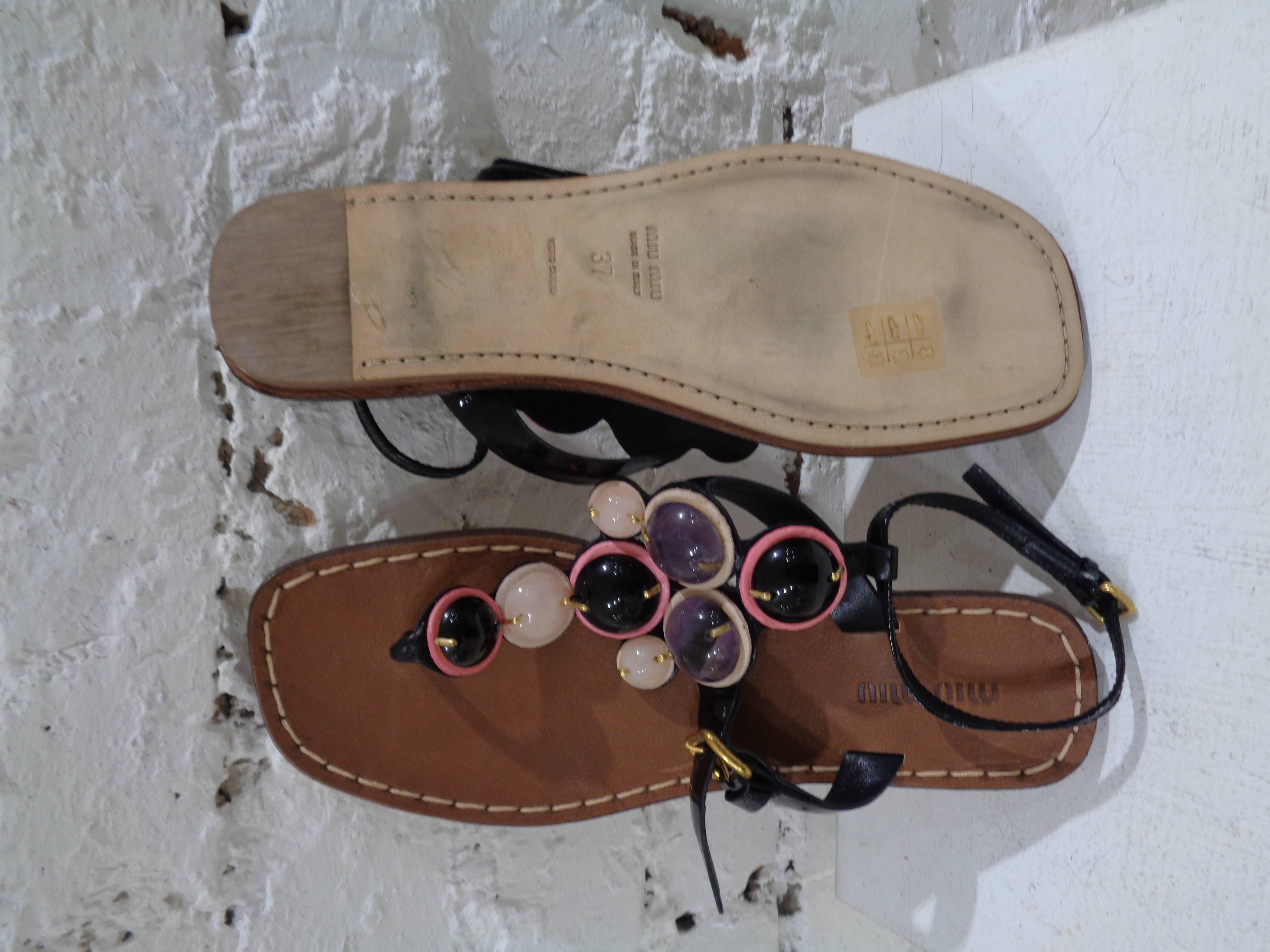 Miu Miu embellished sandals In Good Condition In Capri, IT