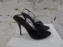 Casadei black leather sandals