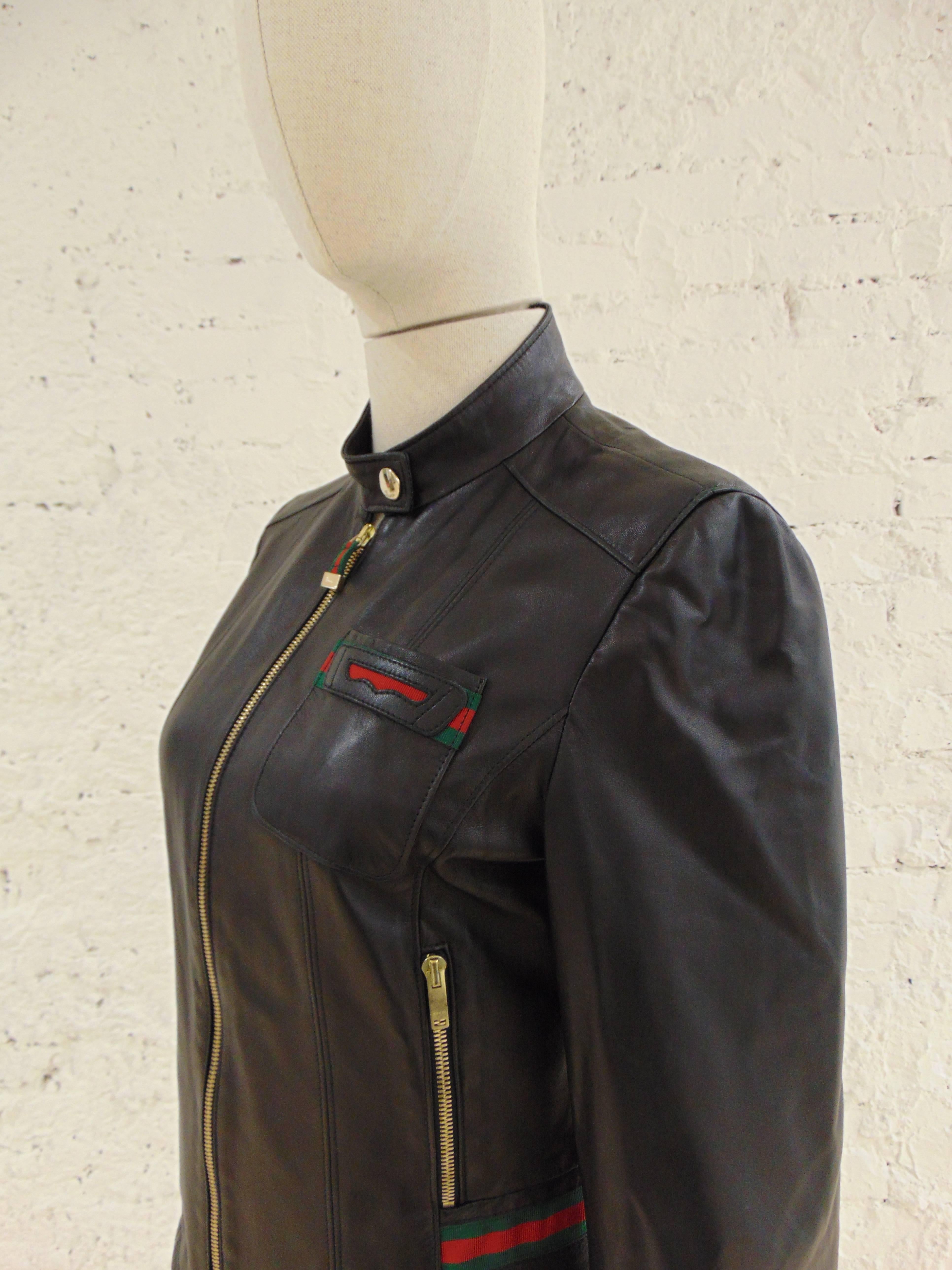 Gucci by Tom Ford black leather jacket In Good Condition In Capri, IT