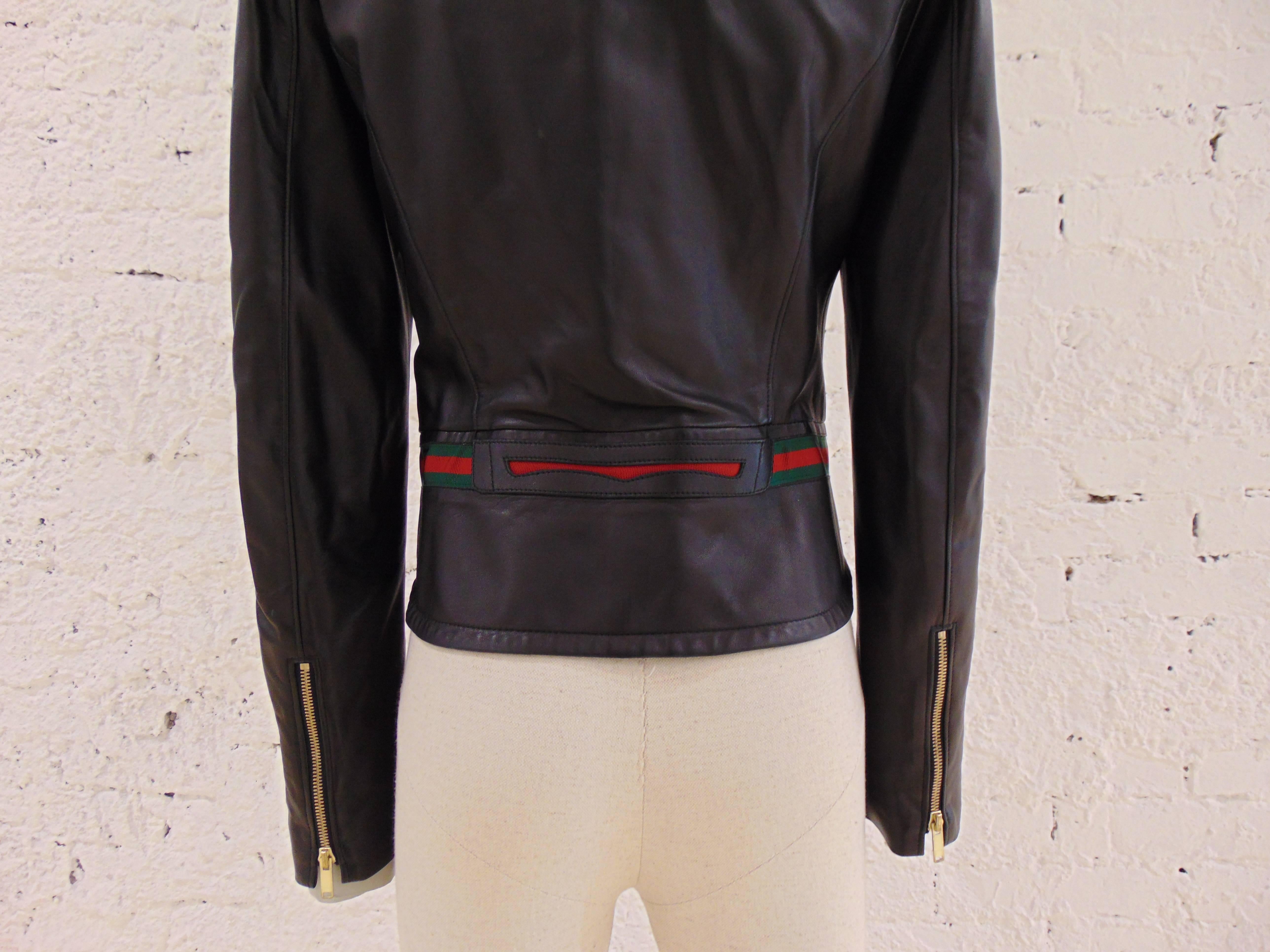 Black Gucci by Tom Ford black leather jacket