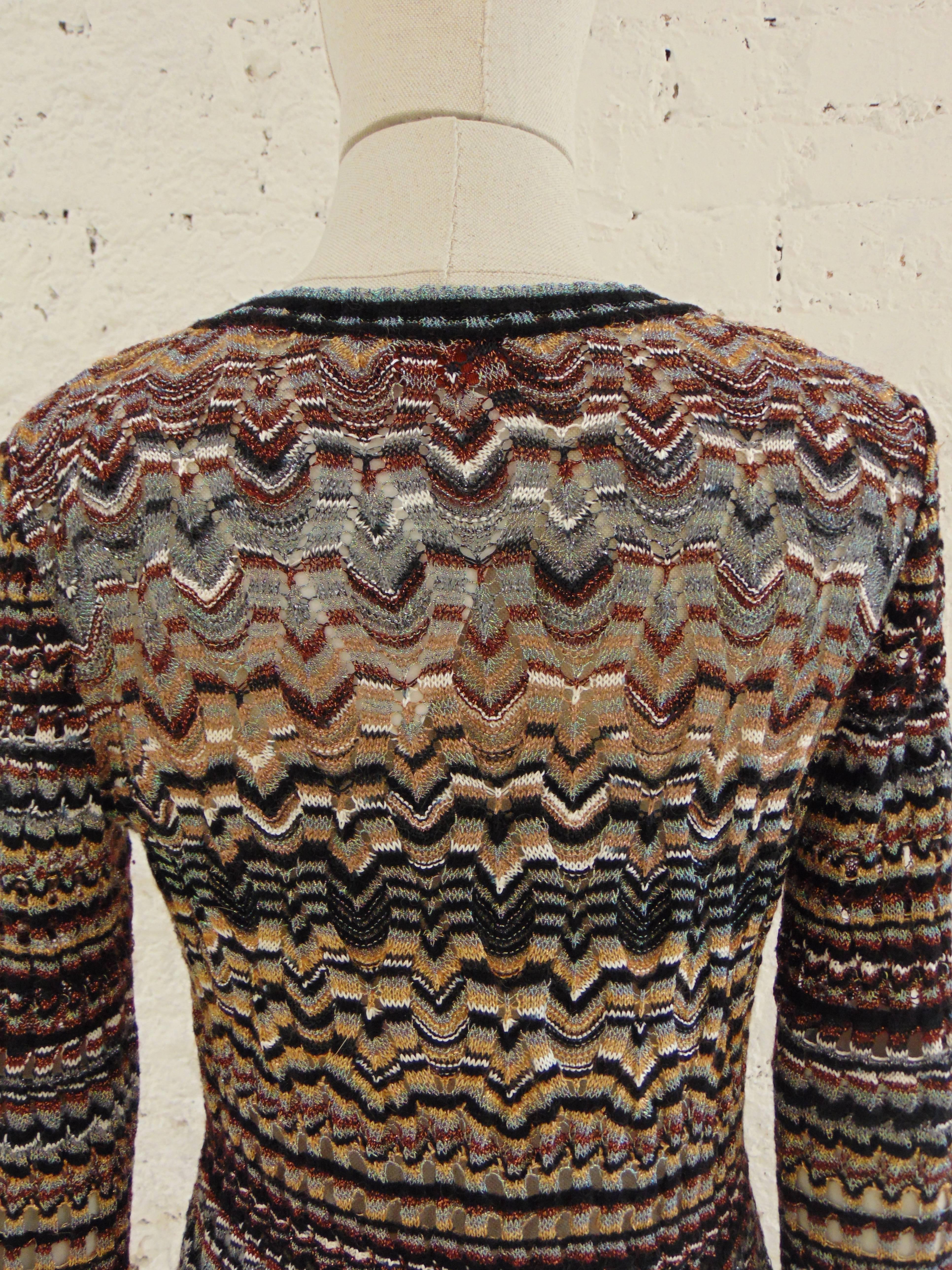 Missoni wool multicoloured long sleeves dress In Excellent Condition In Capri, IT