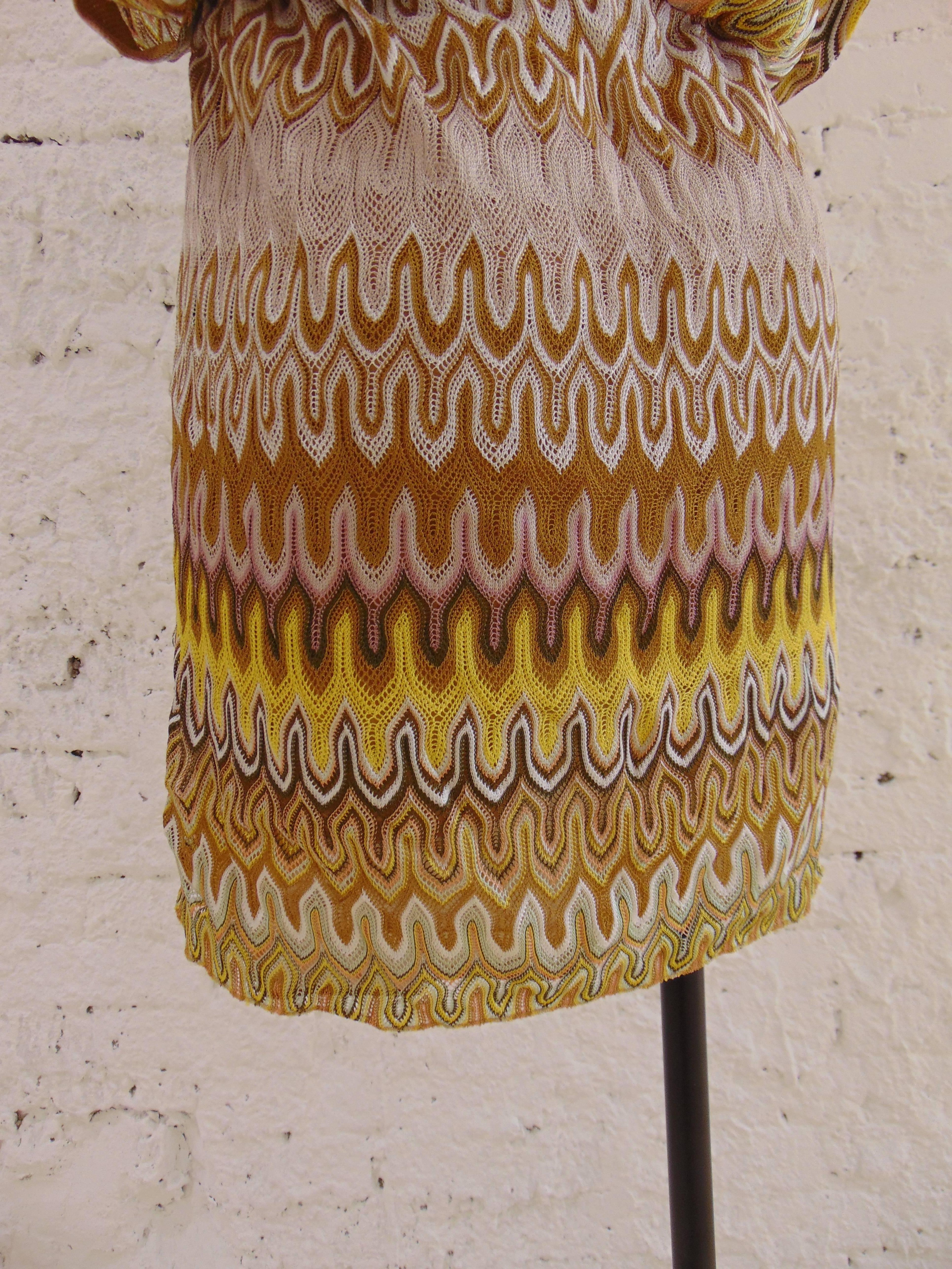 Brown Missoni multicoloured cotton dress with headpiece