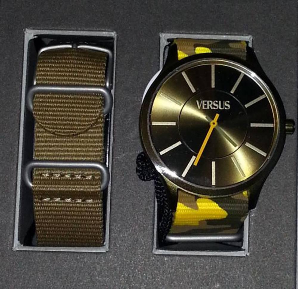 Versus double wrists camouflage watch

code so602 
1 wrist in brown colour one in brown and yellow camouflage colou