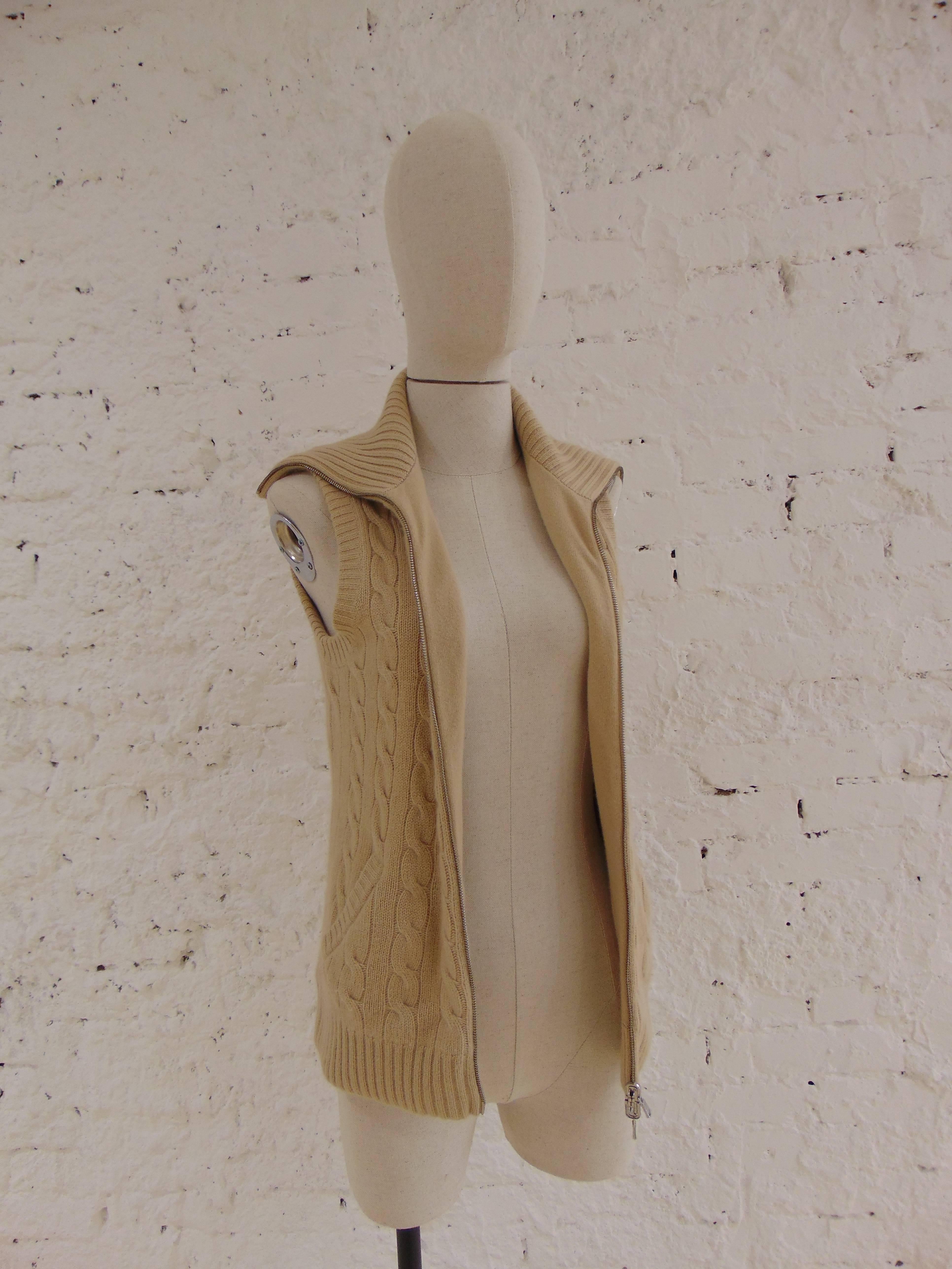 Gilet Ralph Lauren Cachemire Beige in vendita 1