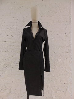 Gucci grey cotton skirt suit