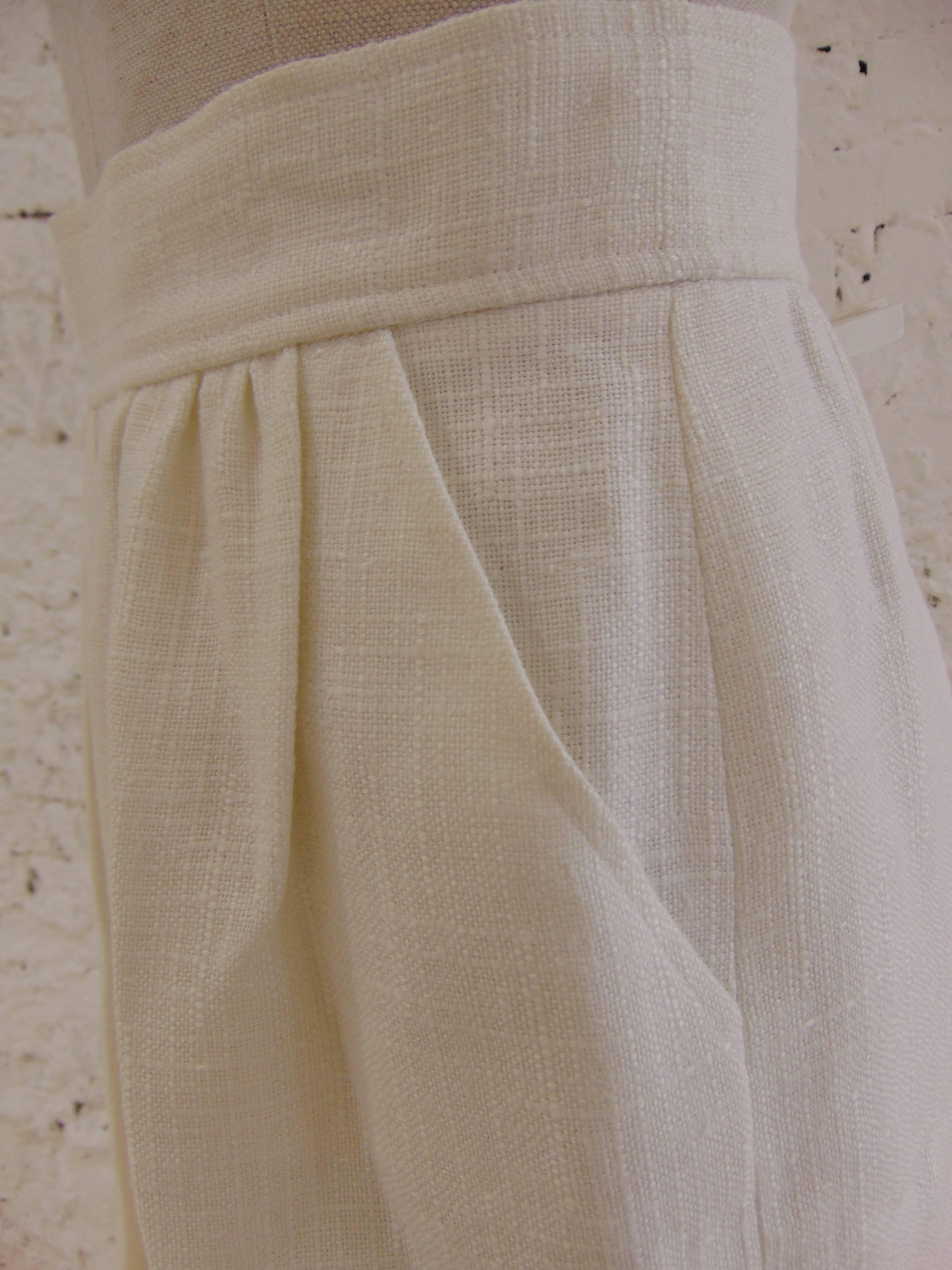 Brown 1990s Vintage Chanel cream skirt