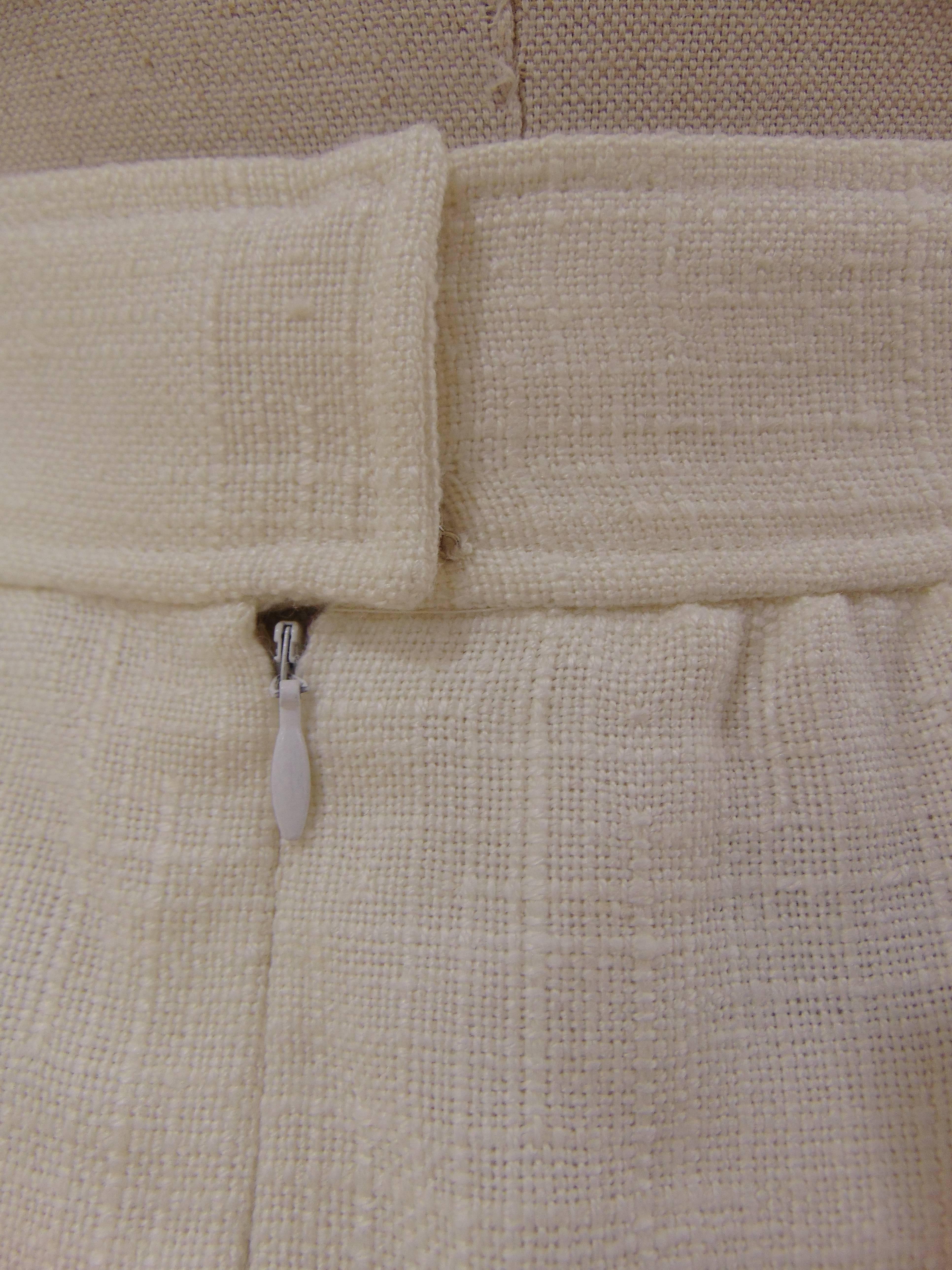 1990s Vintage Chanel cream skirt In Excellent Condition In Capri, IT