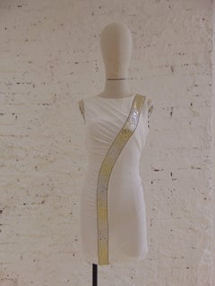 Emilio Pucci white dress gold tone sequines