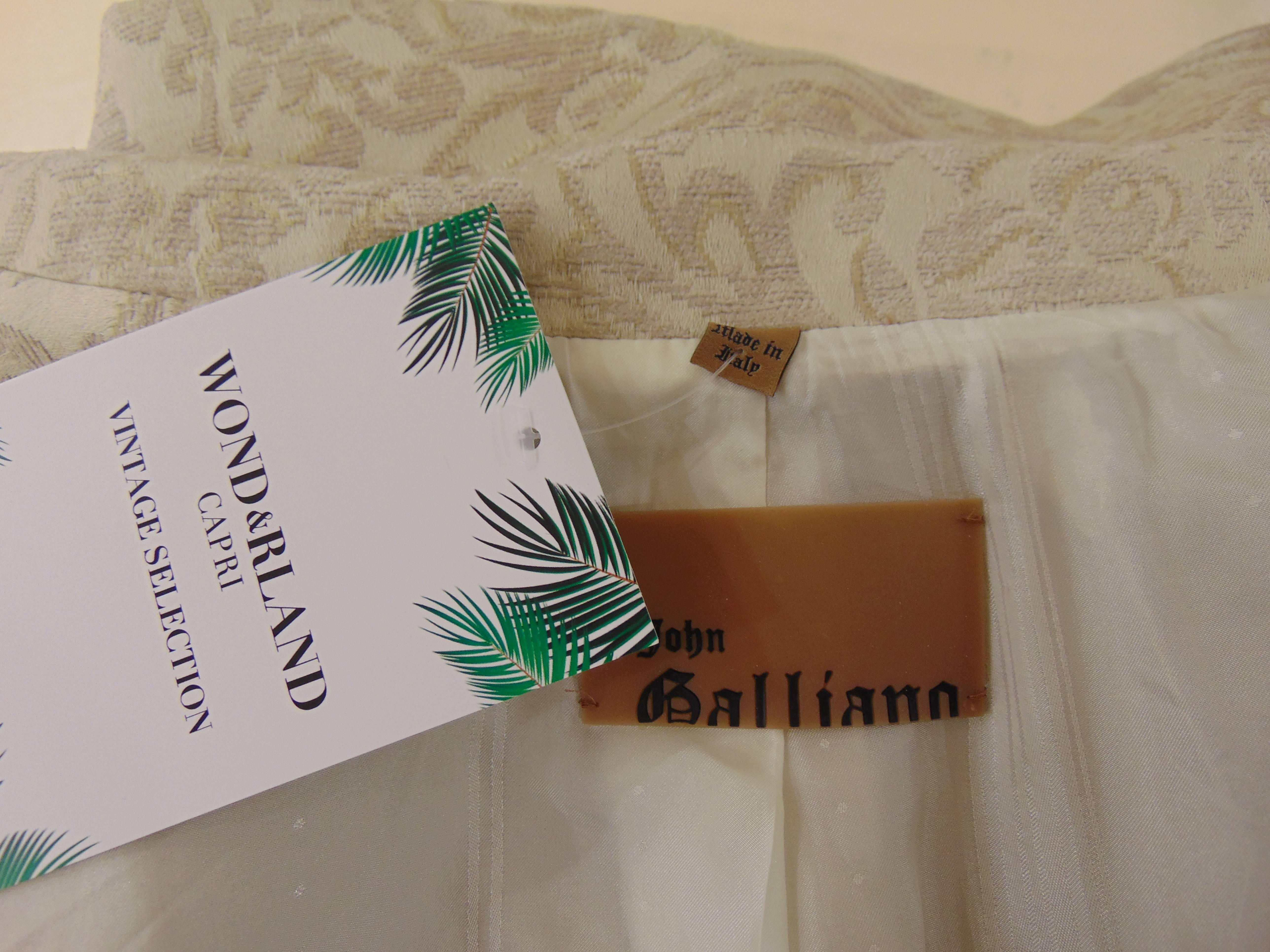 John Galliano cream damasque coat 4