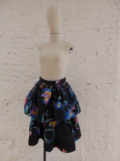 Leitmotiv anthracite flower skirt NWOT