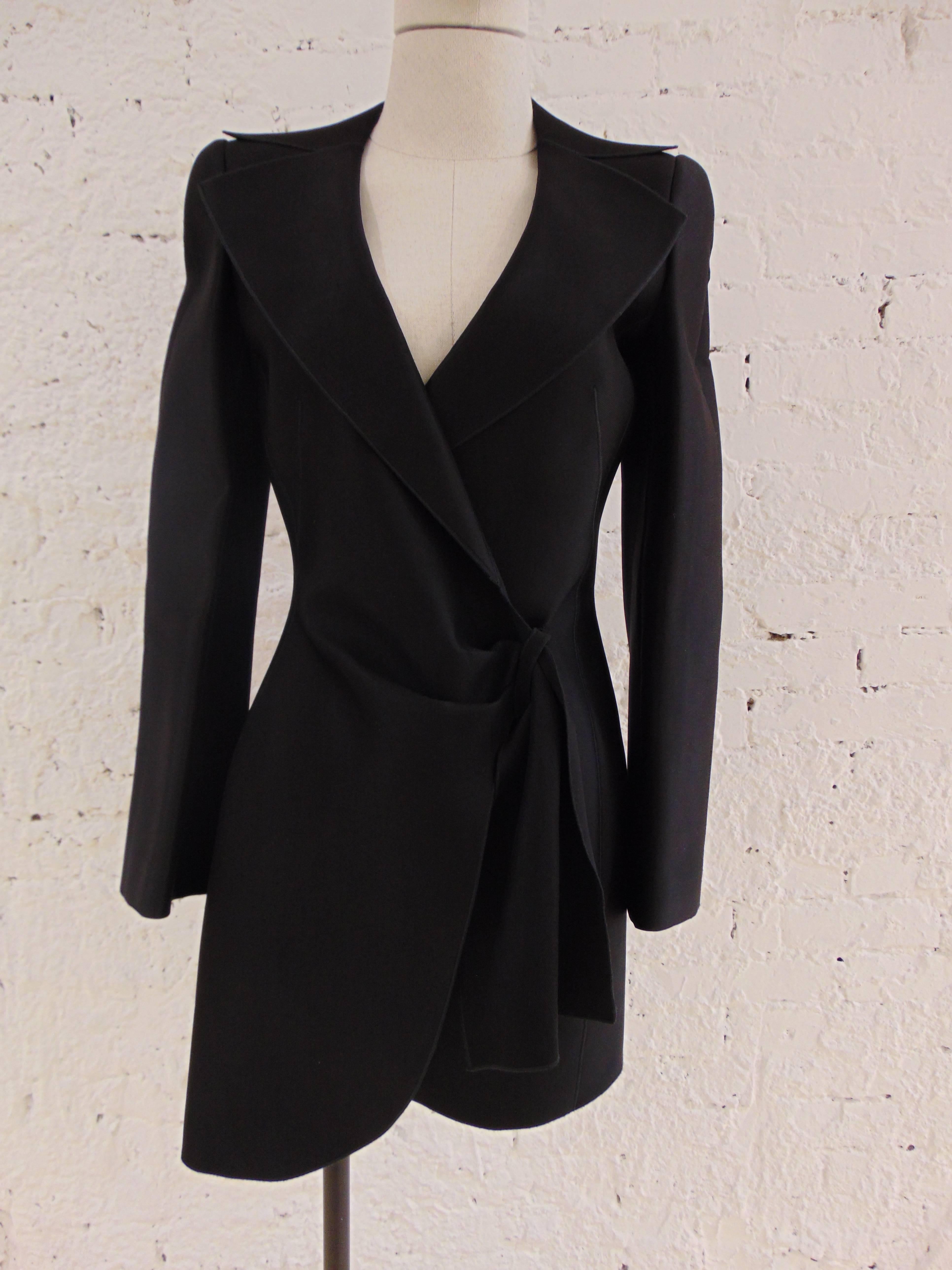 Black Giorgio Armani black latex coat