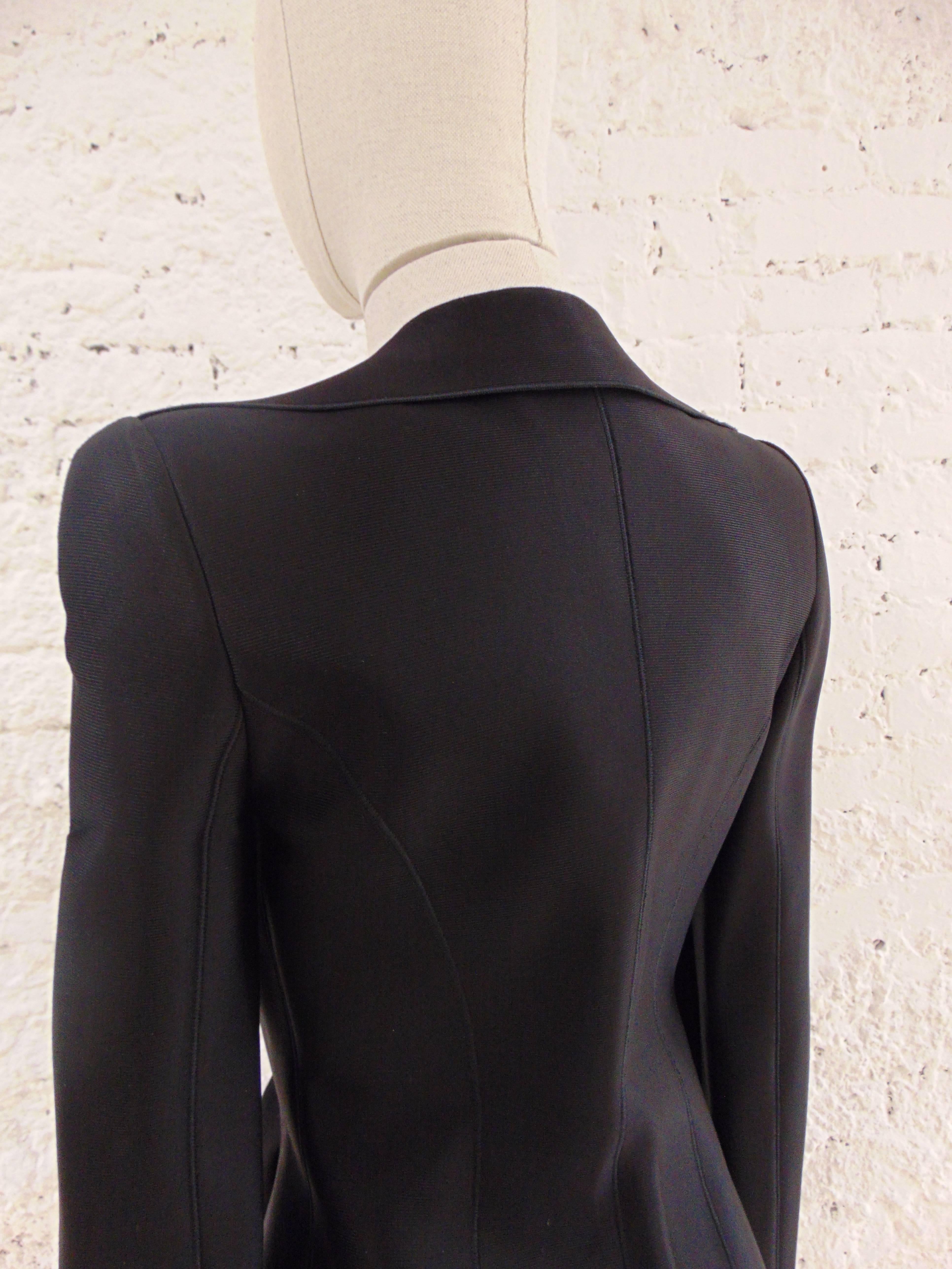 Giorgio Armani black latex coat 1