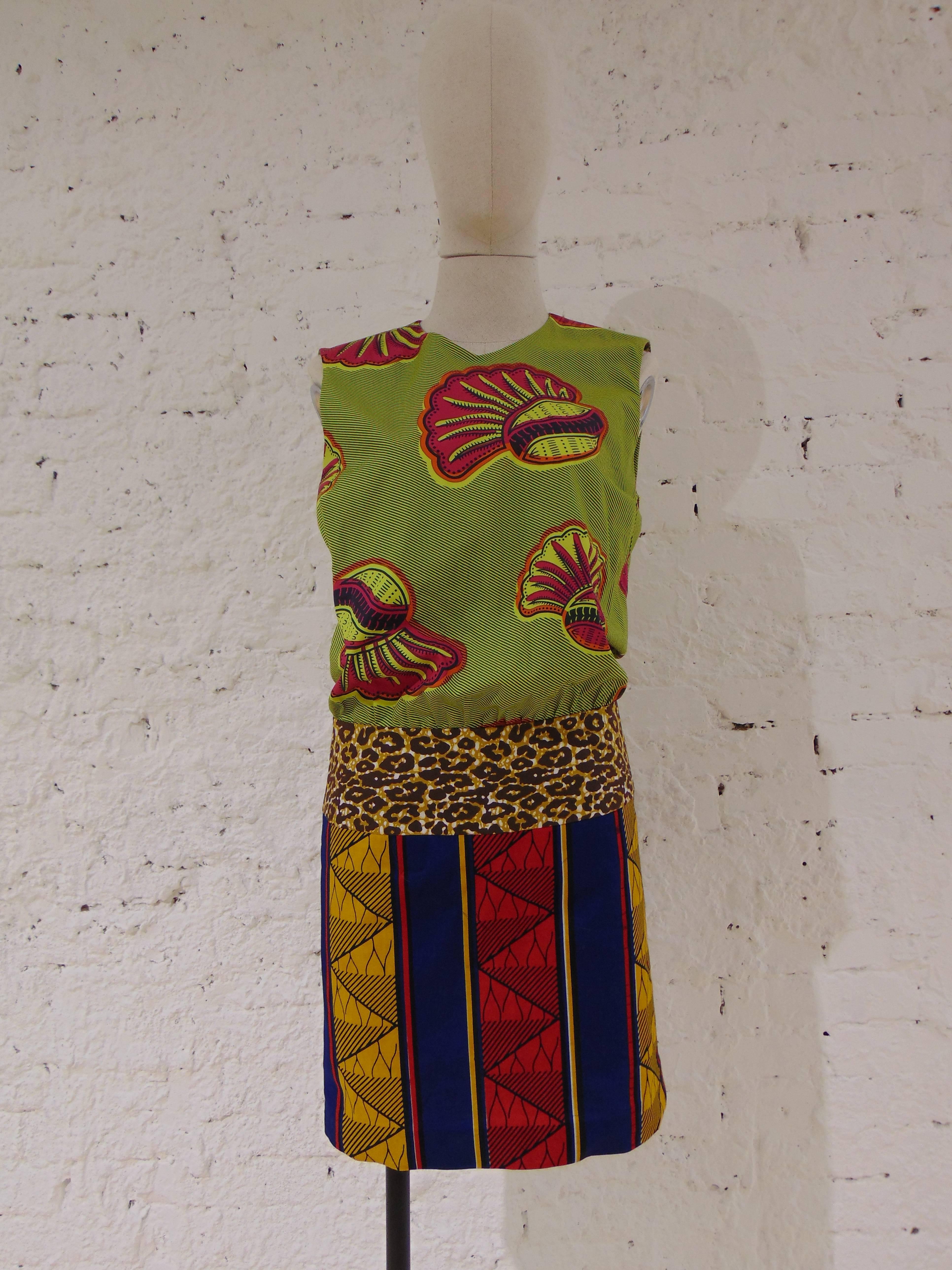 Stella Jean green multicoloured dress NWOT

totally made in italy in size 42
composition: cotton