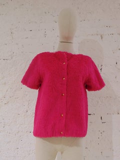 Kurzarmjacke von Automotiv aus Fucsia Pelz in Silber NWOT