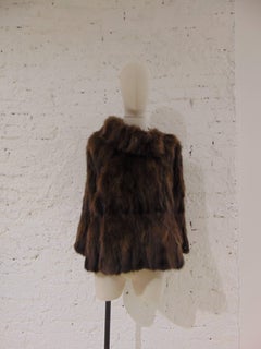Loro Piana Brown cashmere fur cape