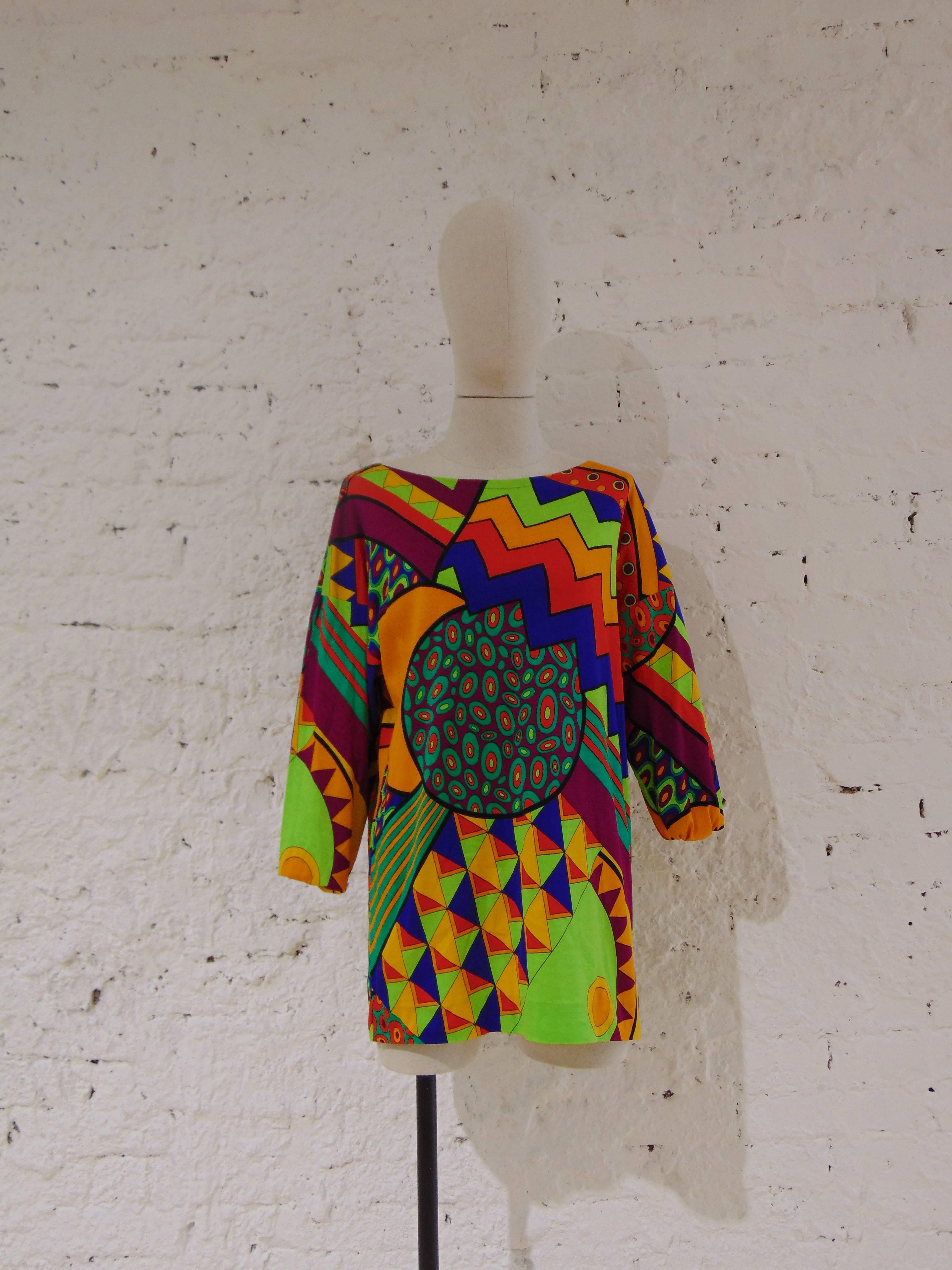 Gucci multicoloured oversized cotton shirt For Sale 1