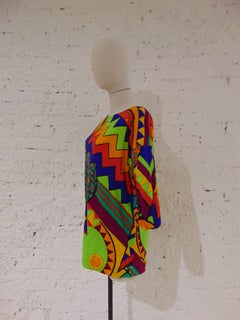 Gucci 1990s Vintage Multicoloured Cotton Oversized Shirt Size S Unisex