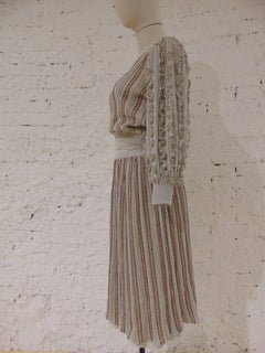 Missoni grey silver multicoloured wool silk skirt suit