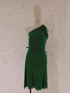 2004 Gucci green silk dress with belt