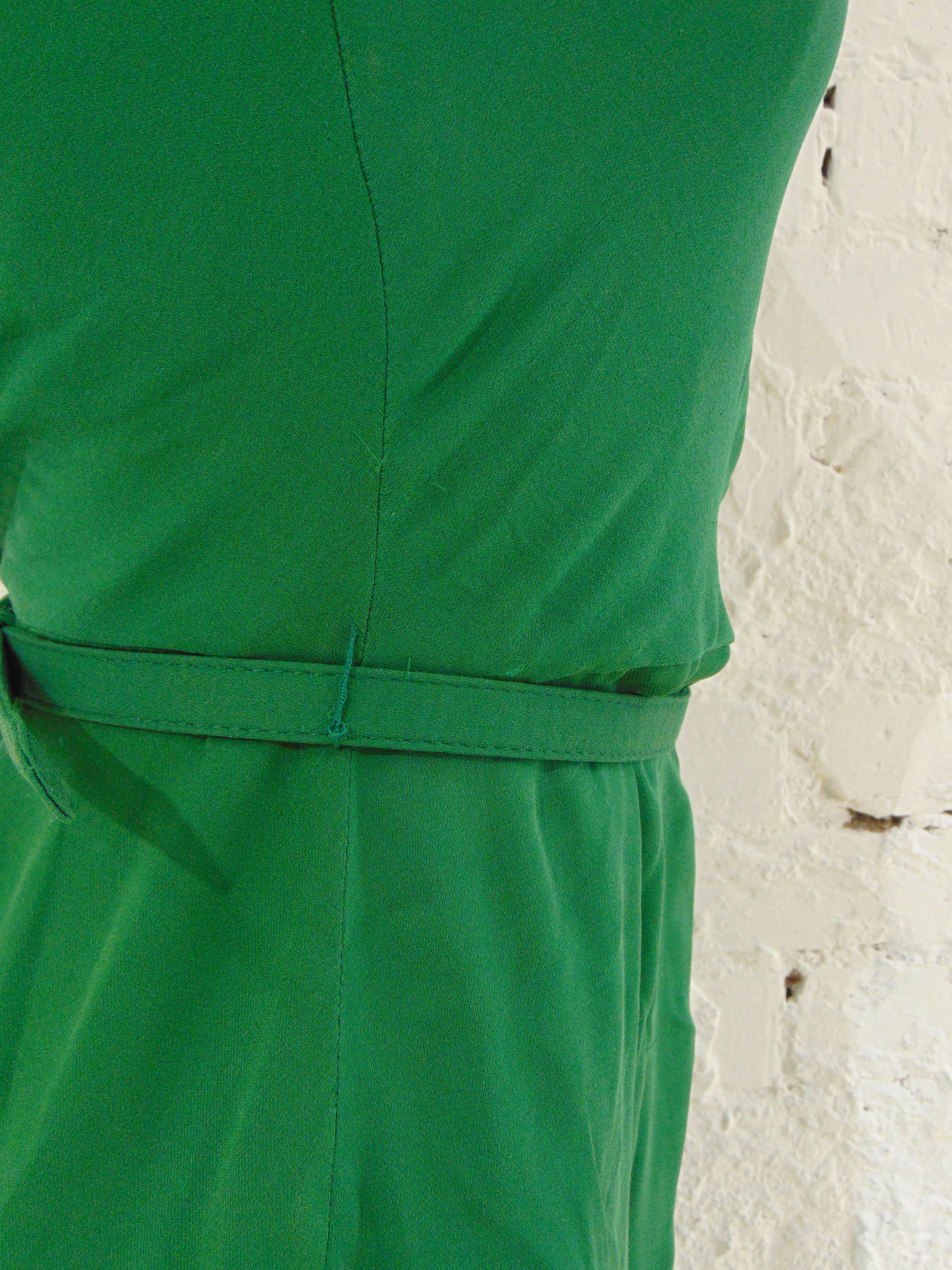 2004 Gucci green silk dress with belt In Excellent Condition In Capri, IT