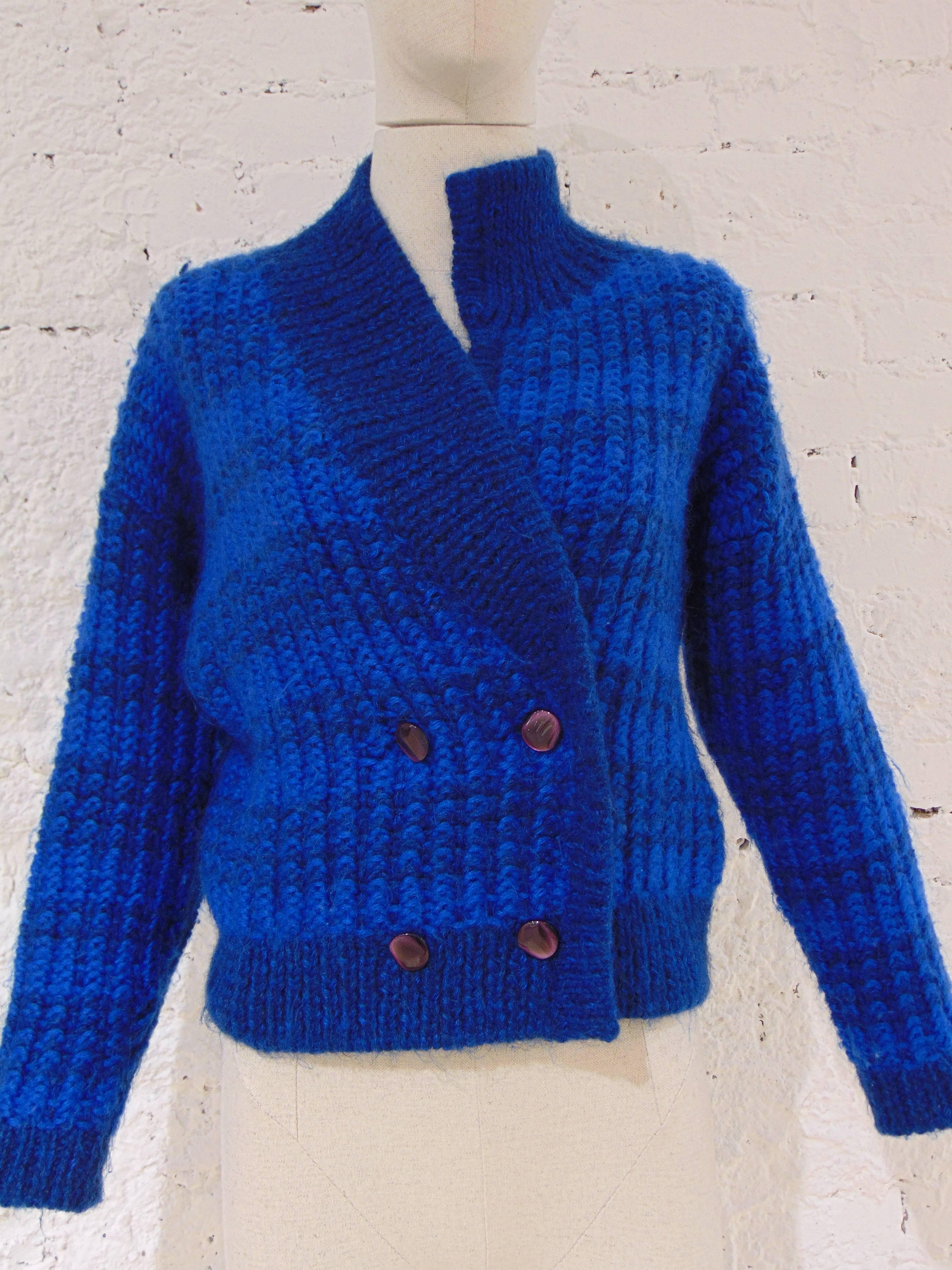Emilio Pucci by Herwool blu cardigan For Sale 2