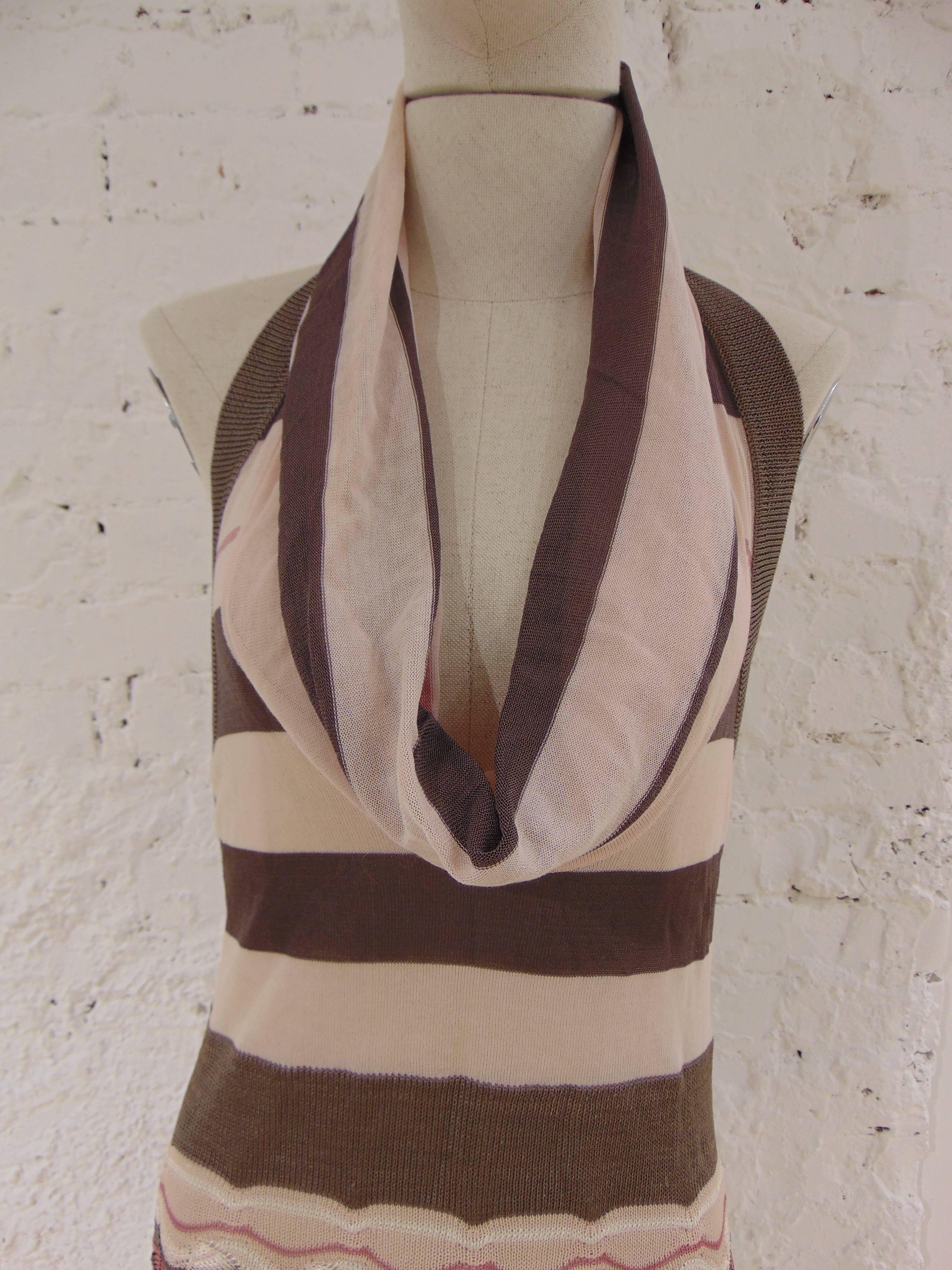 Missoni pink grey cotton/silk back naked dress In Excellent Condition In Capri, IT