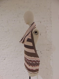 Missoni pink grey cotton/silk back naked dress
