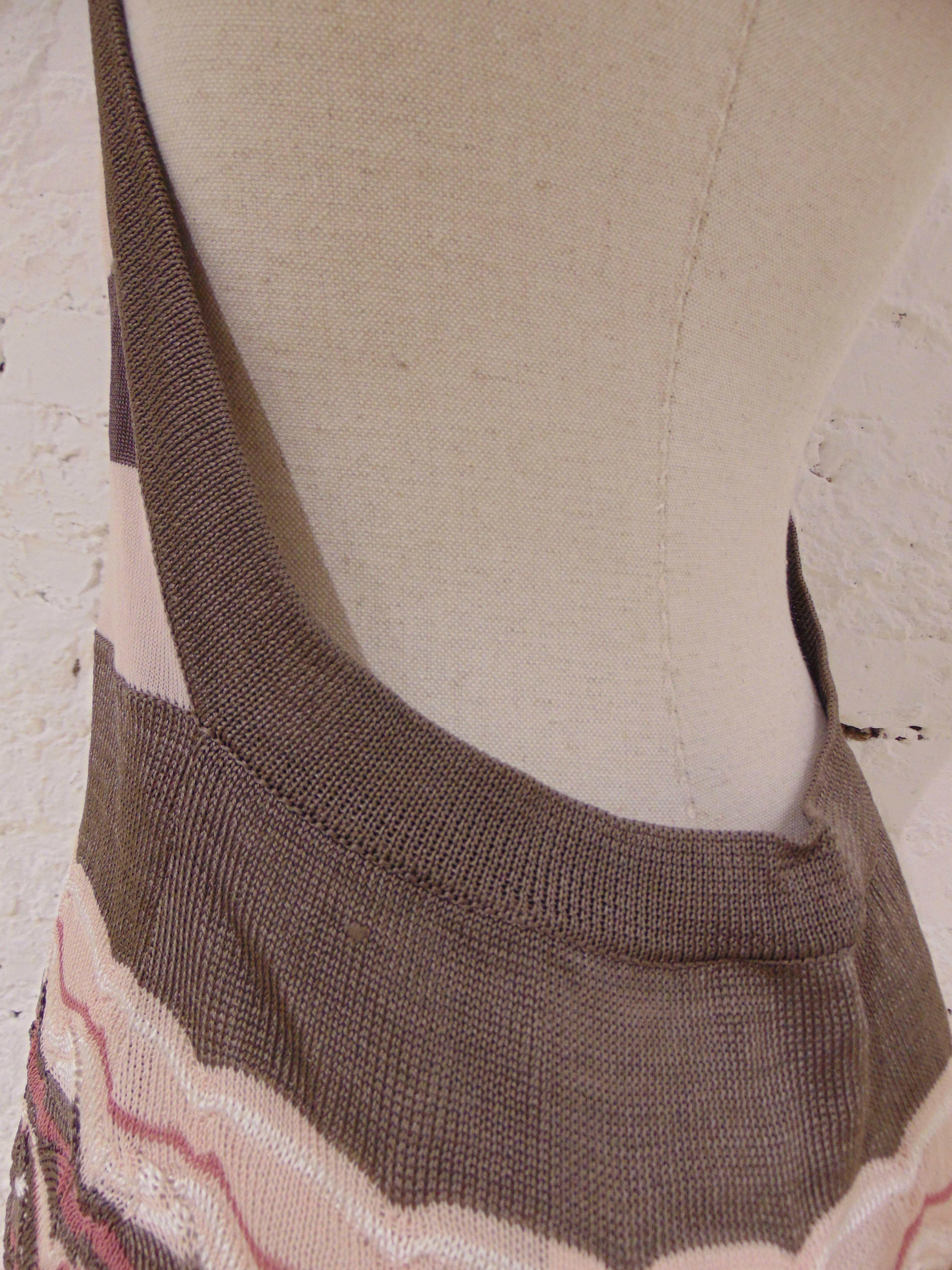 Missoni pink grey cotton/silk back naked dress 2