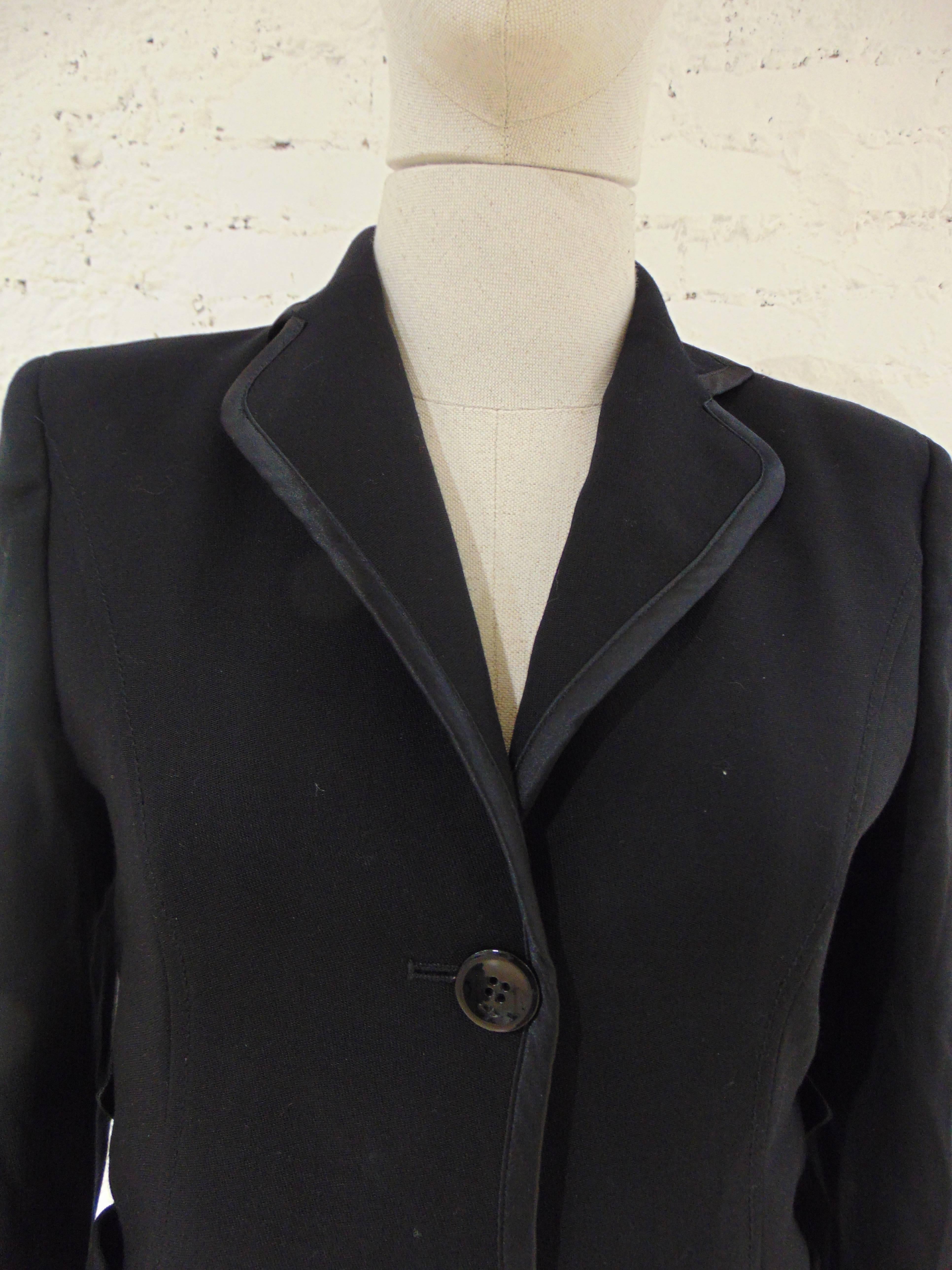 Valentino black cotton blazer jacket 4