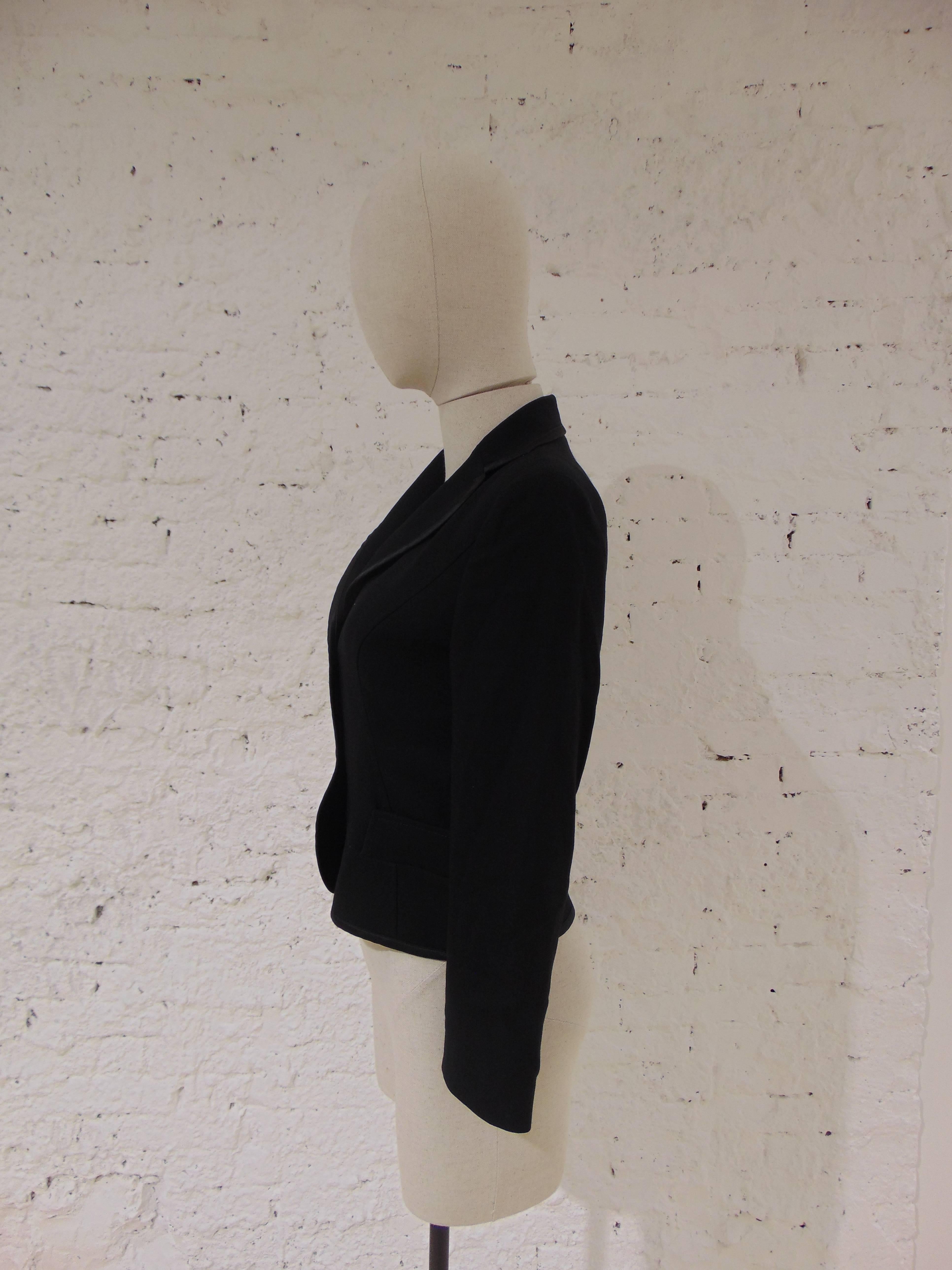 Valentino black cotton blazer jacket at 1stDibs