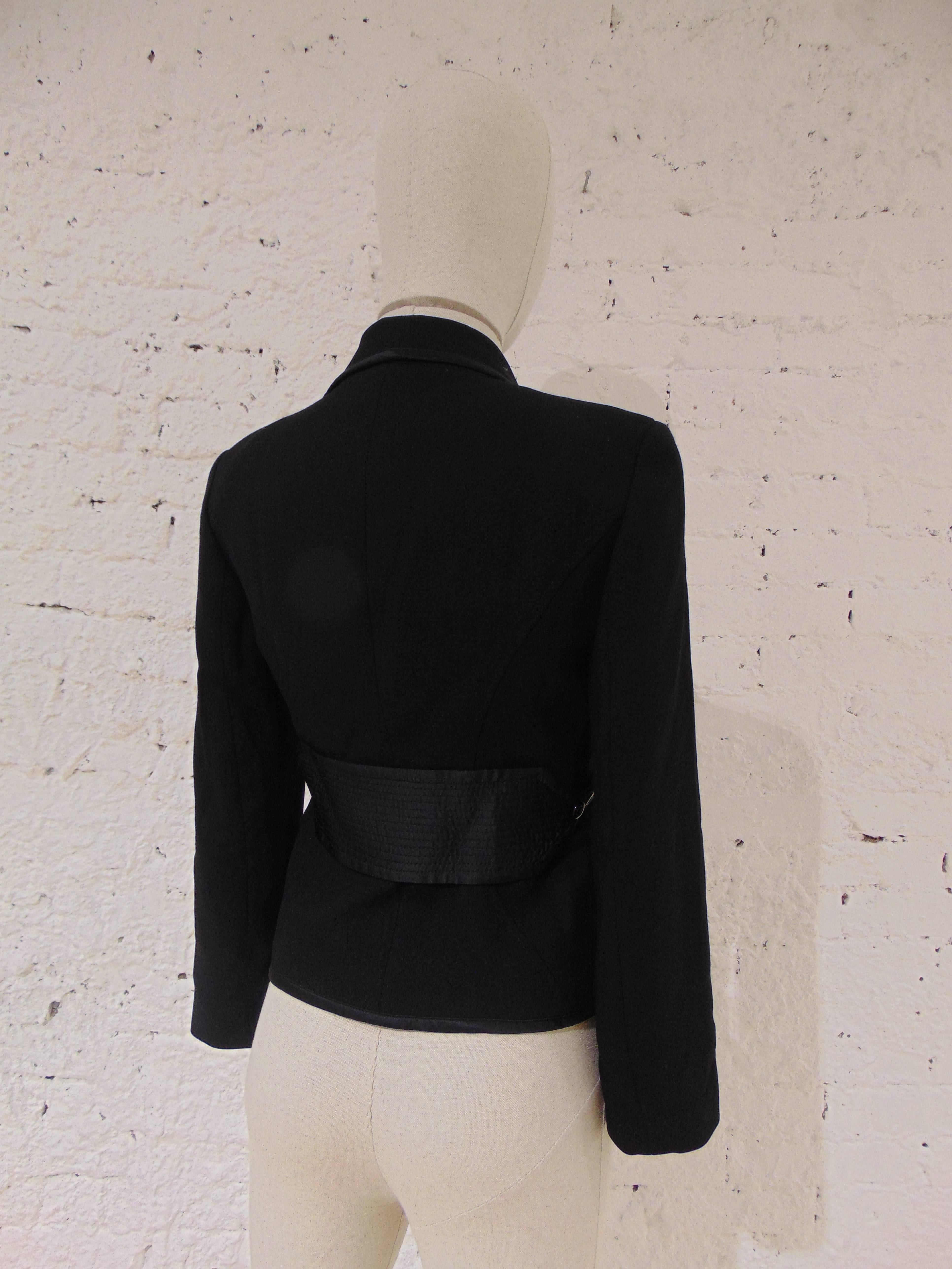 Valentino black cotton blazer jacket 1