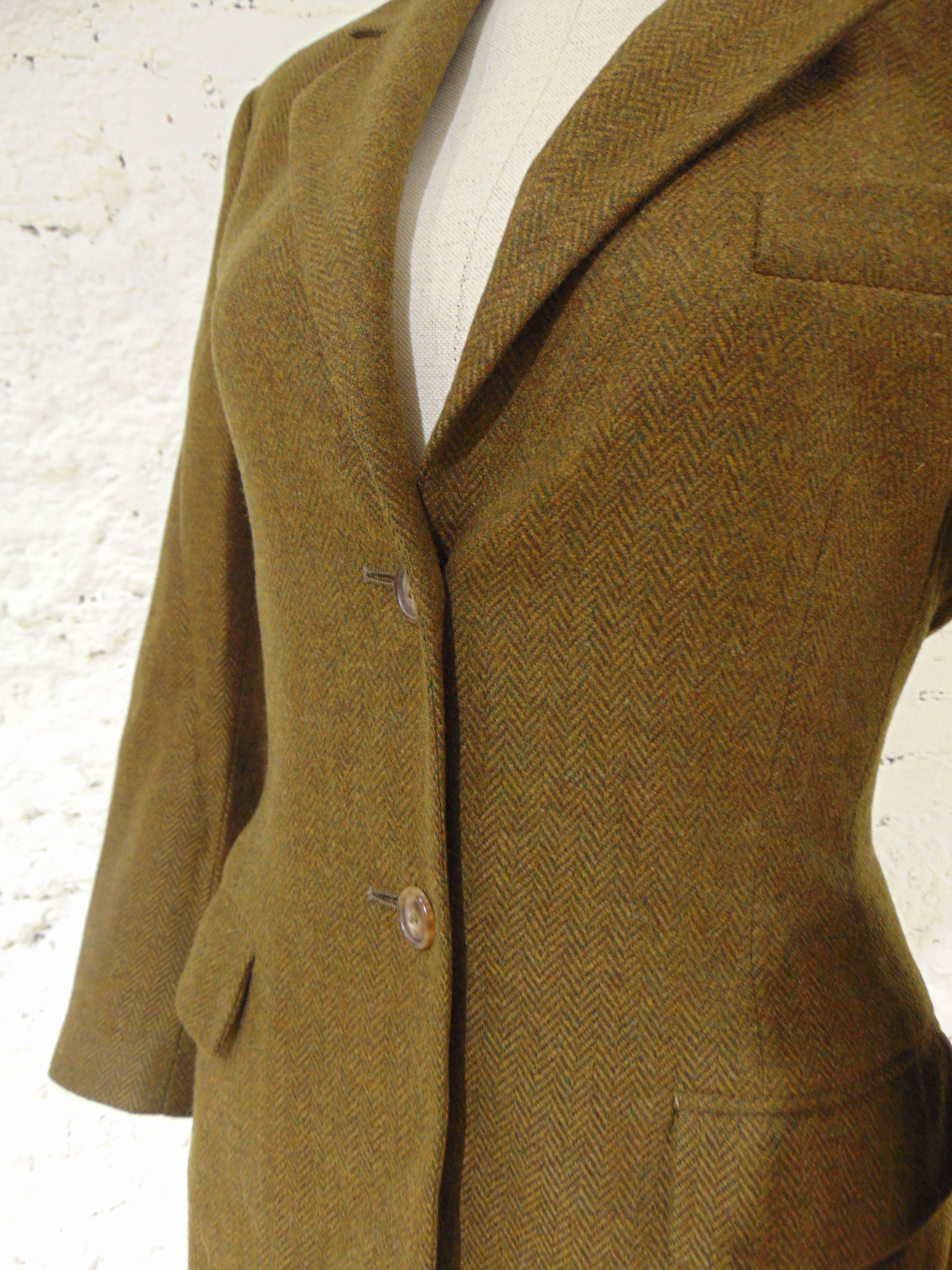 Prada brown wool skirt suit 5