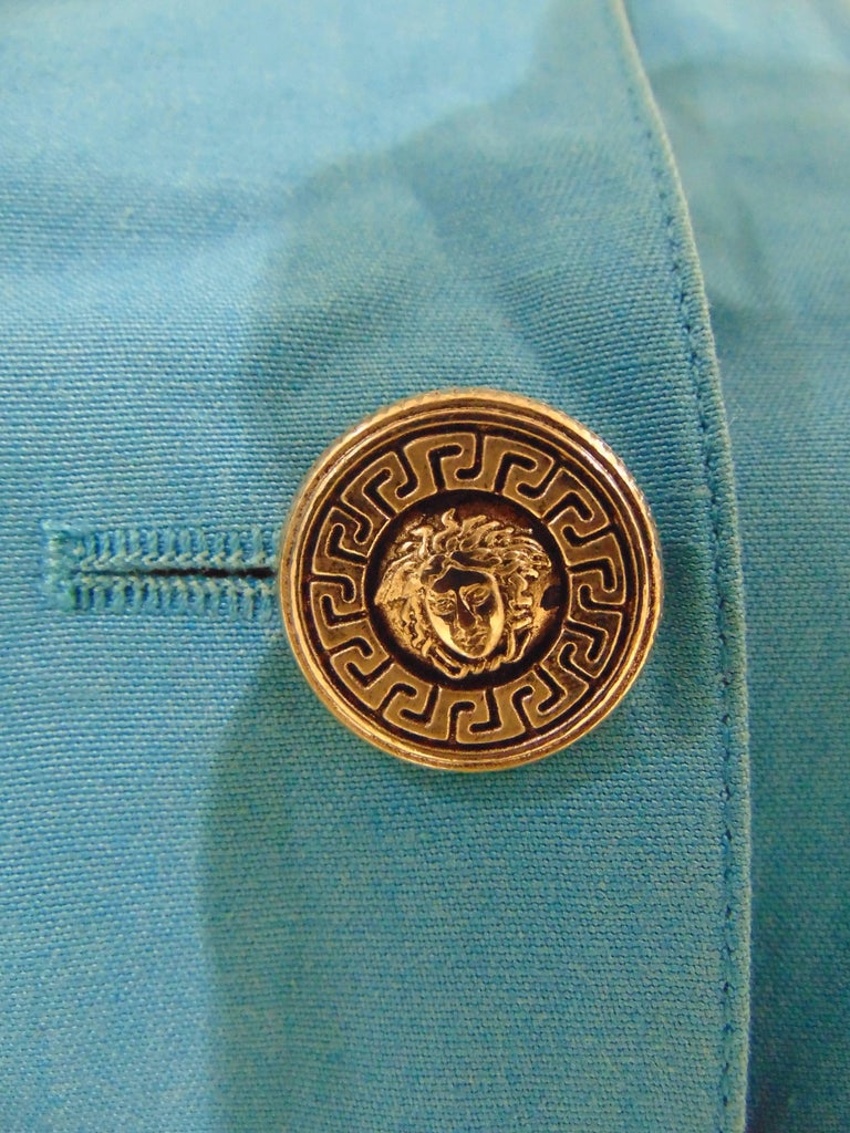 Versace Sport turquoise Short sleeves Jacket For Sale at 1stdibs