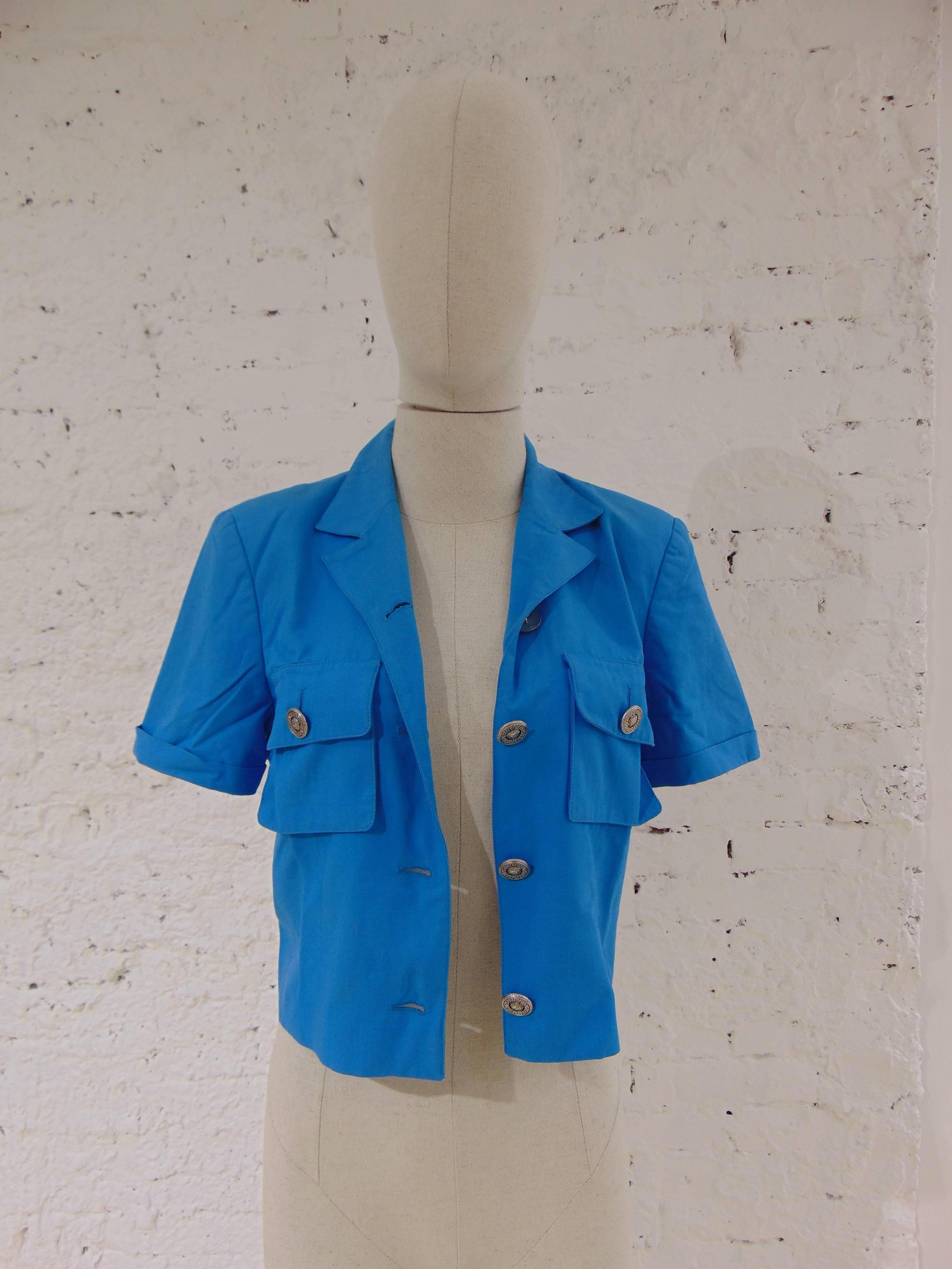 Versace Sport turquoise Short sleeves Jacket In Good Condition In Capri, IT