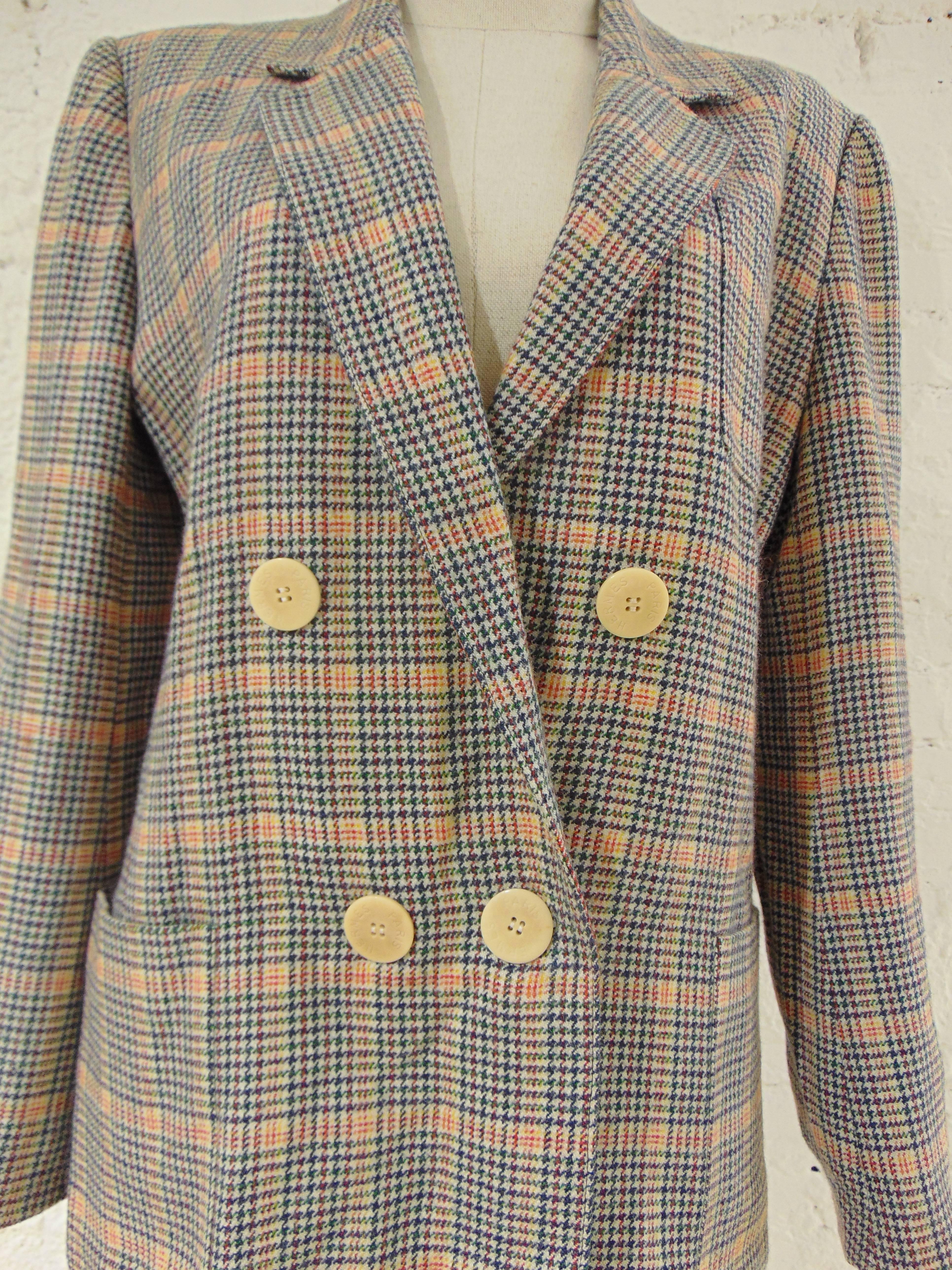 1980s Hermes multicoloured wool skirt suit
totally made in france